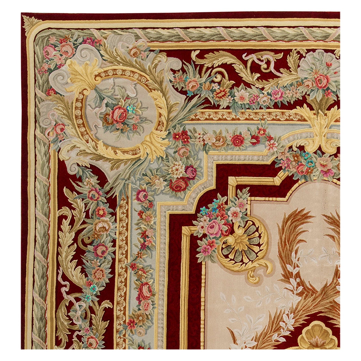 RENAISSANCE SAVONNERIE S-186 IVORY / RED 12' X 18'2"