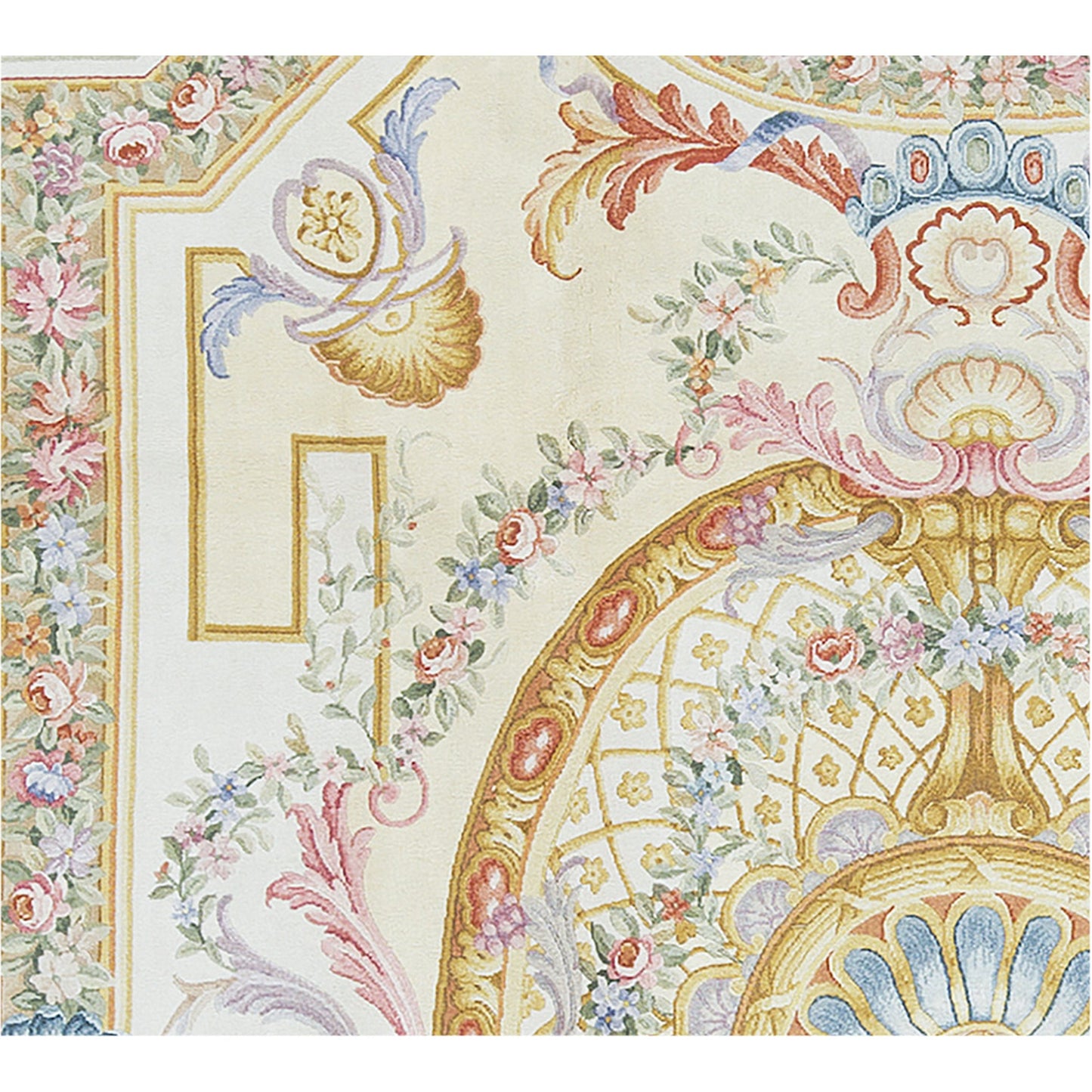 RENAISSANCE SAVONNERIE S-114 IVORY / ROSE 9' X 12'
