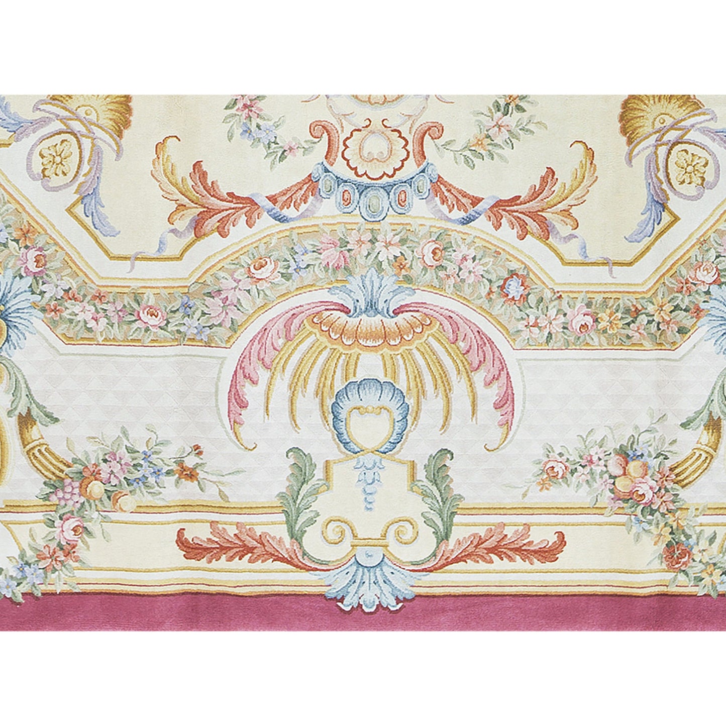RENAISSANCE SAVONNERIE S-114 IVORY / ROSE 9' X 12'