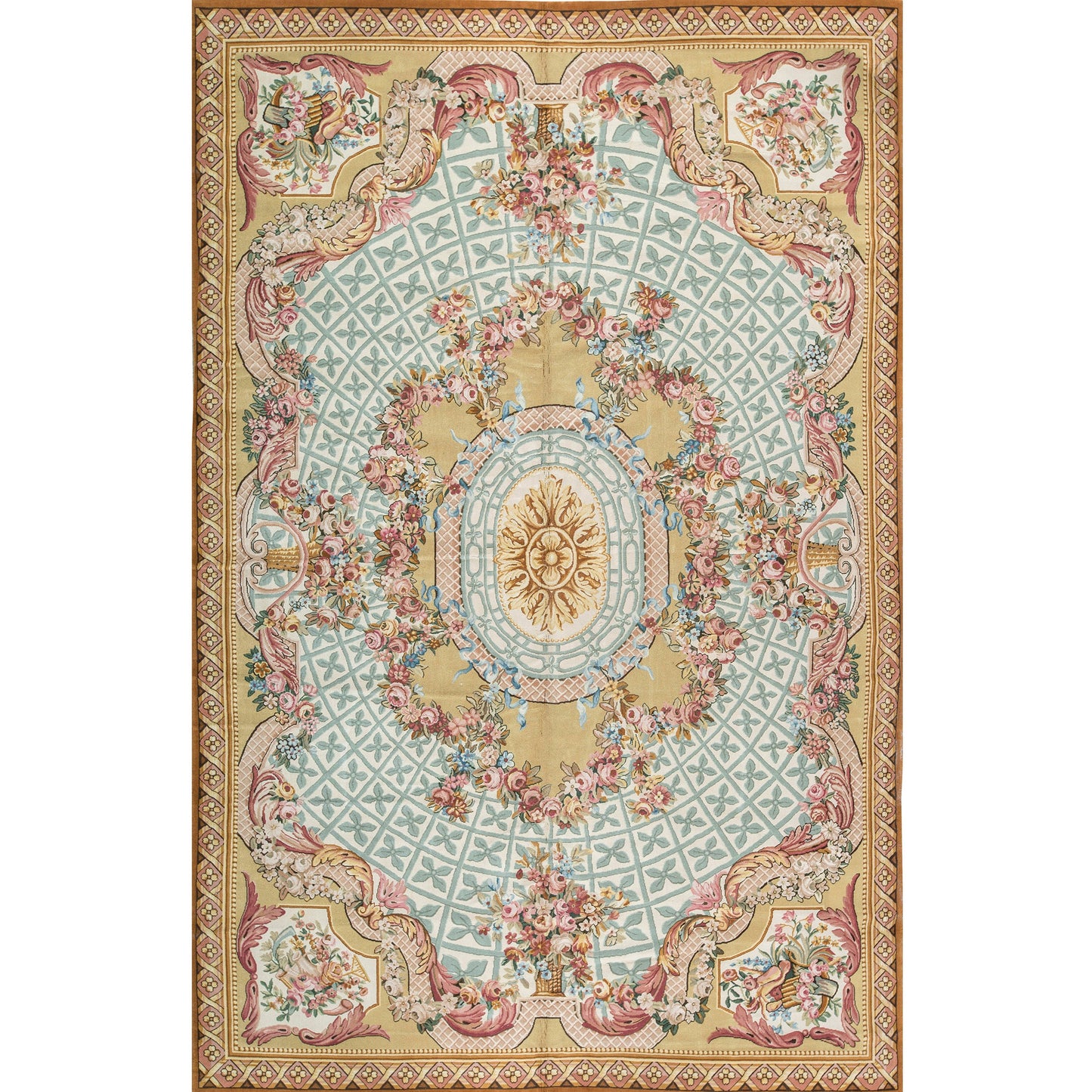 RENAISSANCE SAVONNERIE S-26- IVORY / GOLD 12'7" X 19'11"