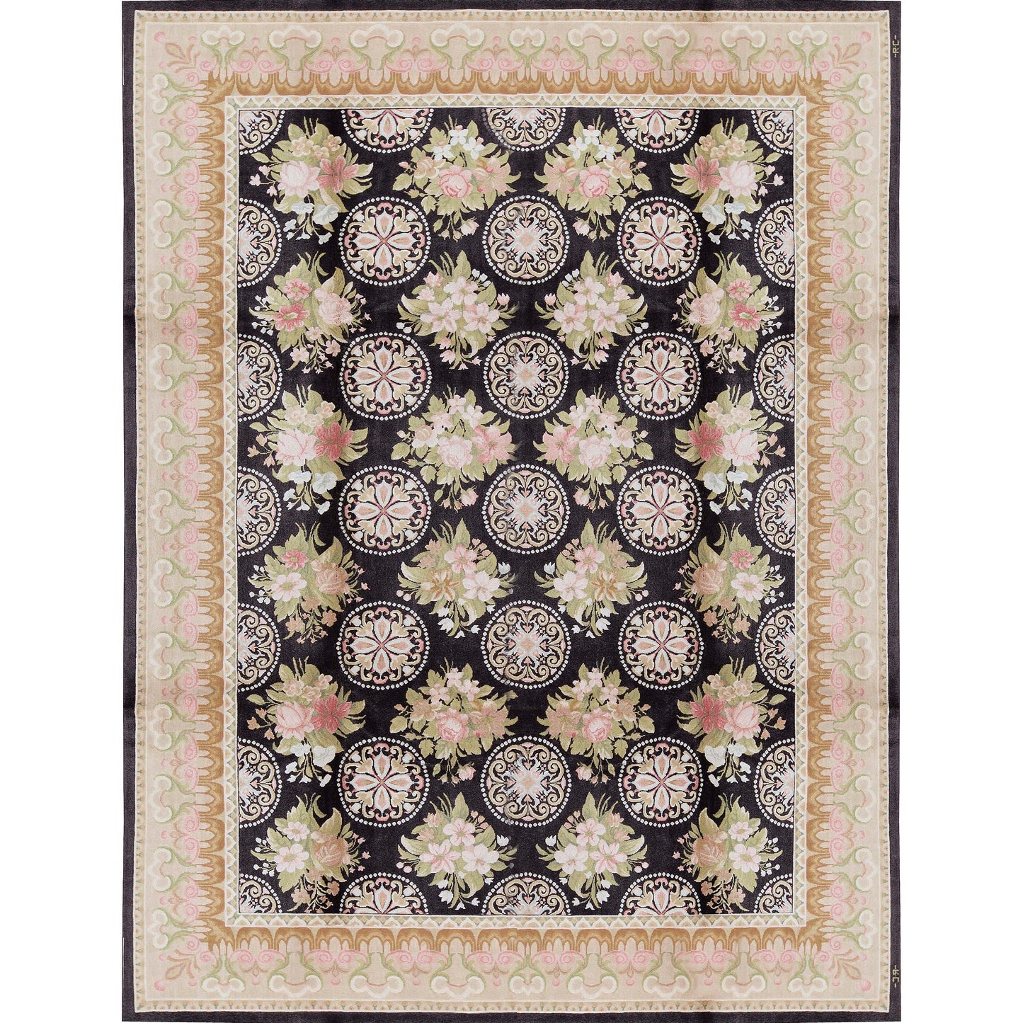 RENAISSANCE SAVONNERIE S178B BLACK / IVORY 9'1" X 12'3"