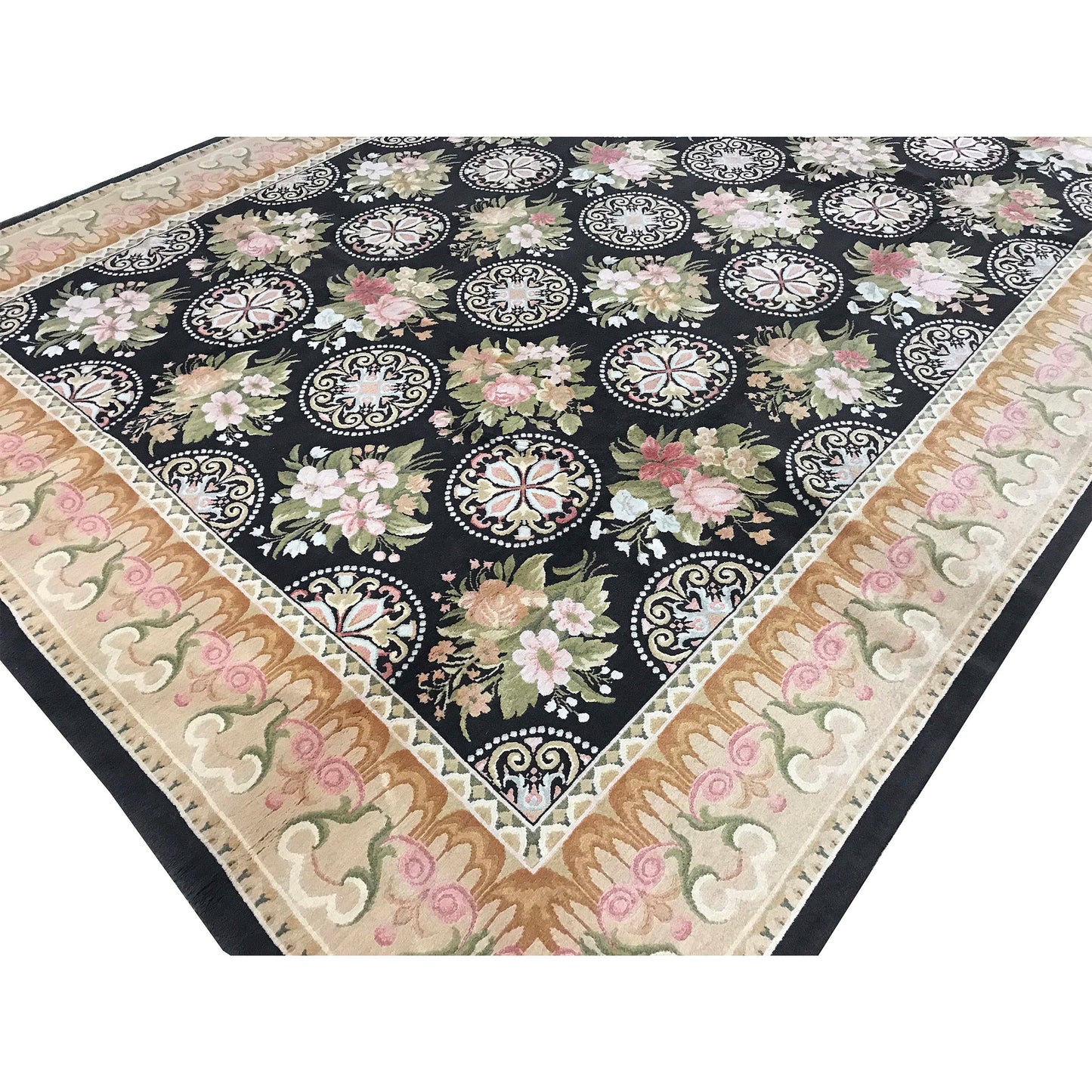 RENAISSANCE SAVONNERIE S178B BLACK / IVORY 9'1" X 12'3"