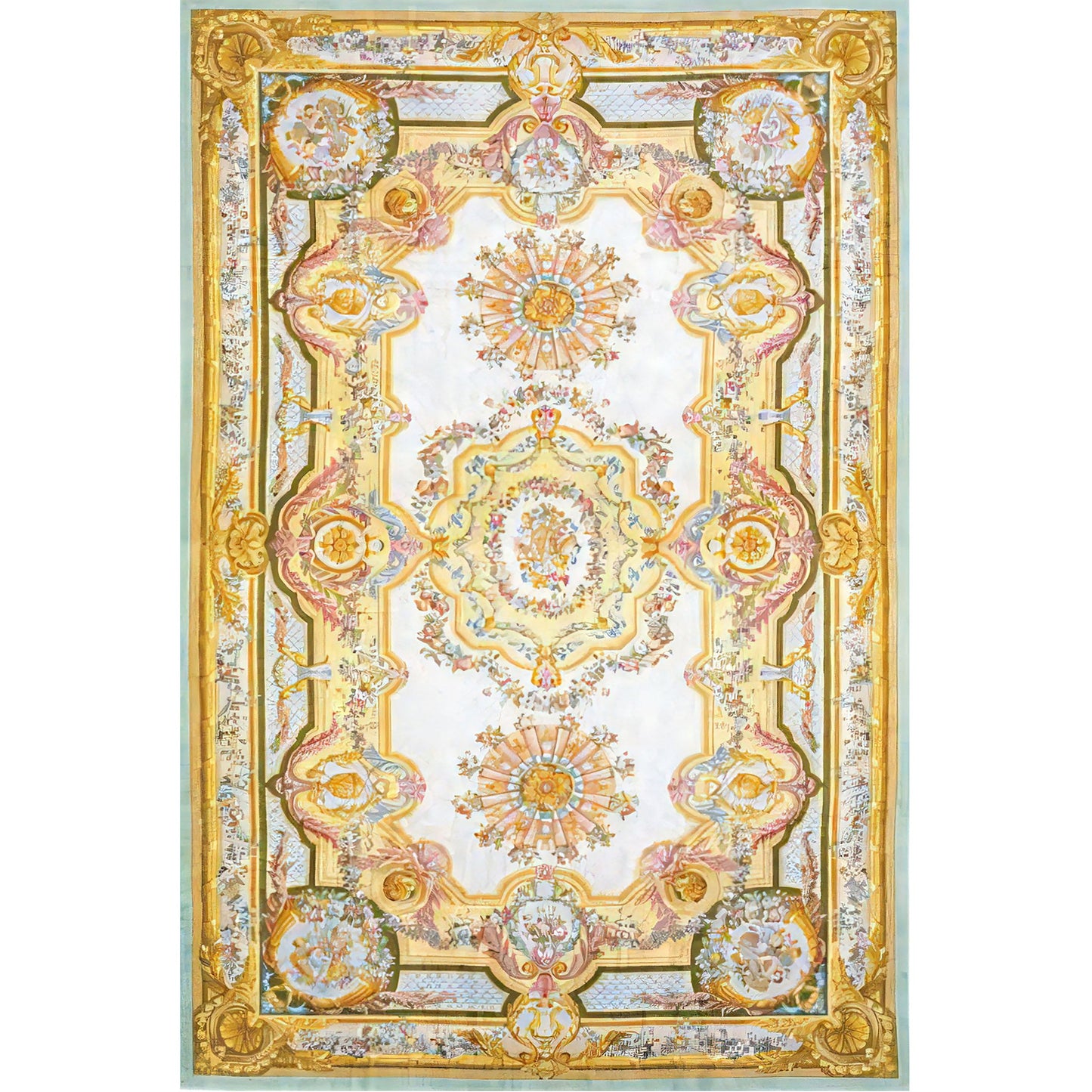 RENAISSANCE SAVONNERIE S-124 IVORY / GREY 12' X 18'1"