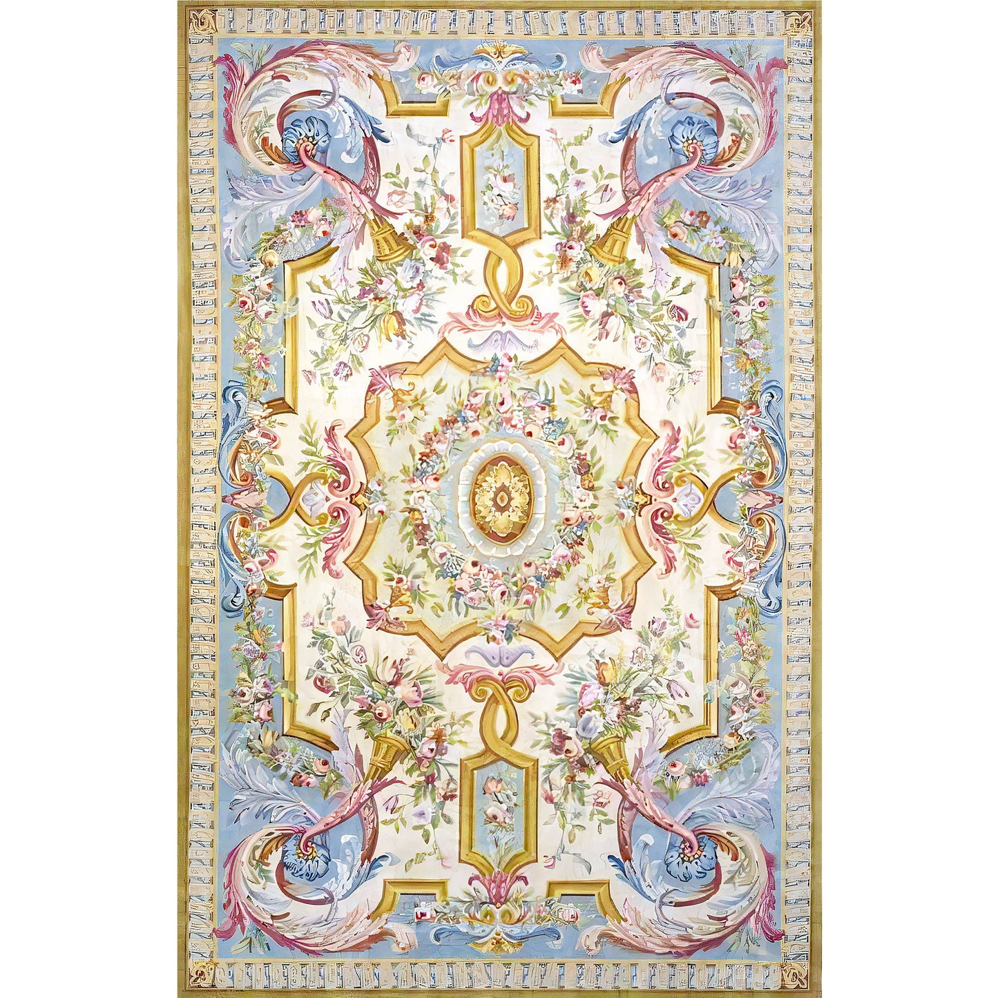 RENAISSANCE SAVONNERIE S-153 IVORY / BLUE 14'1" X 21'10"