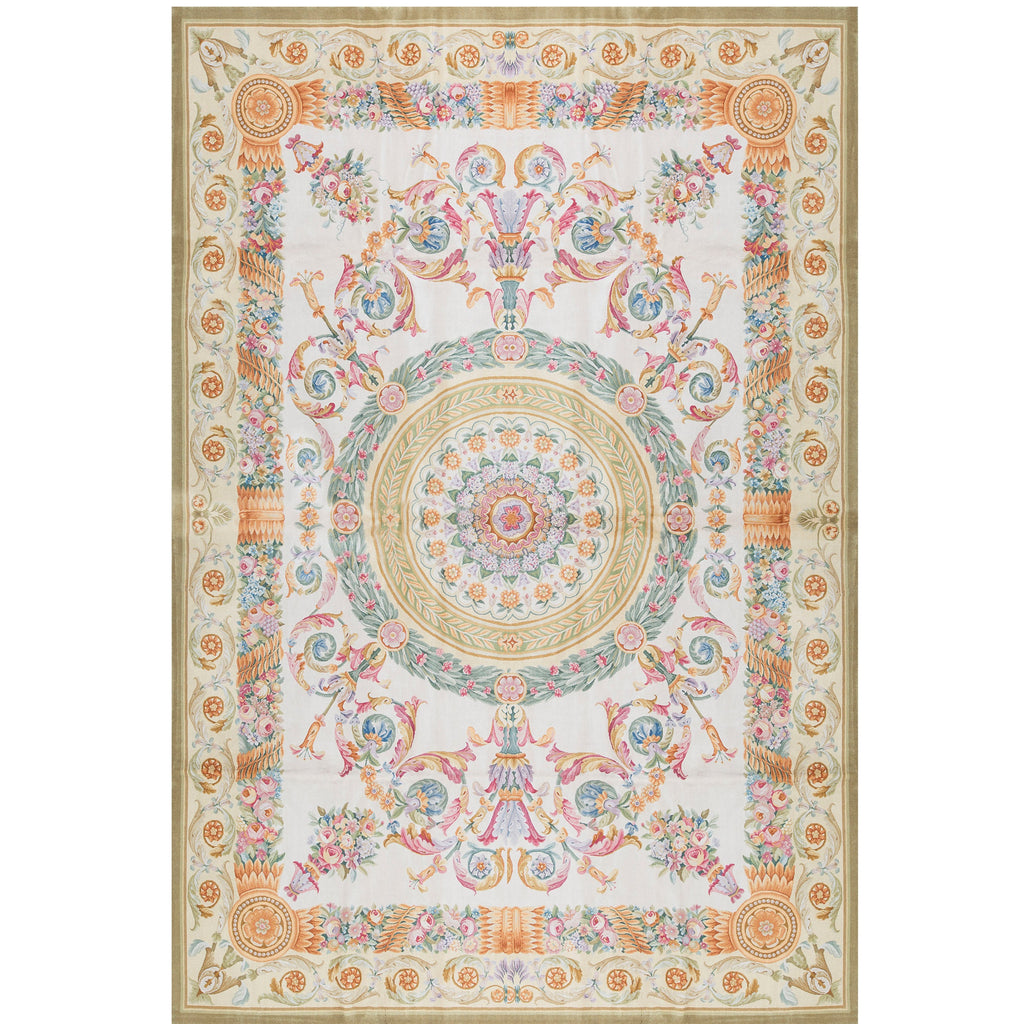 RENAISSANCE SAVONNERIE S170A IVORY / LIGHT GREEN 11'1" X 16'