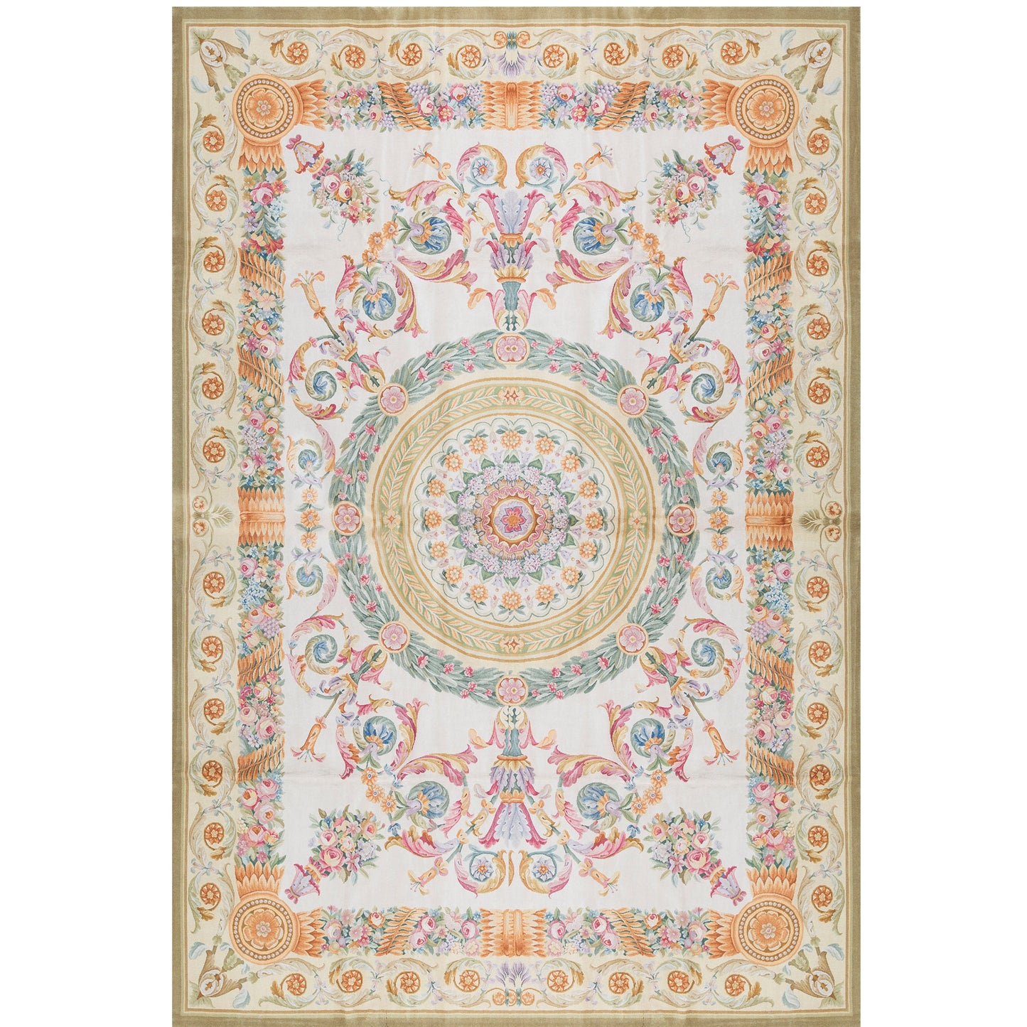 RENAISSANCE SAVONNERIE S170A IVORY / LIGHT GREEN 11'1" X 16'
