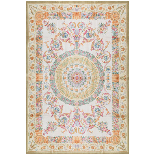 RENAISSANCE SAVONNERIE S170A IVORY / LIGHT GREEN 11'1" X 16'