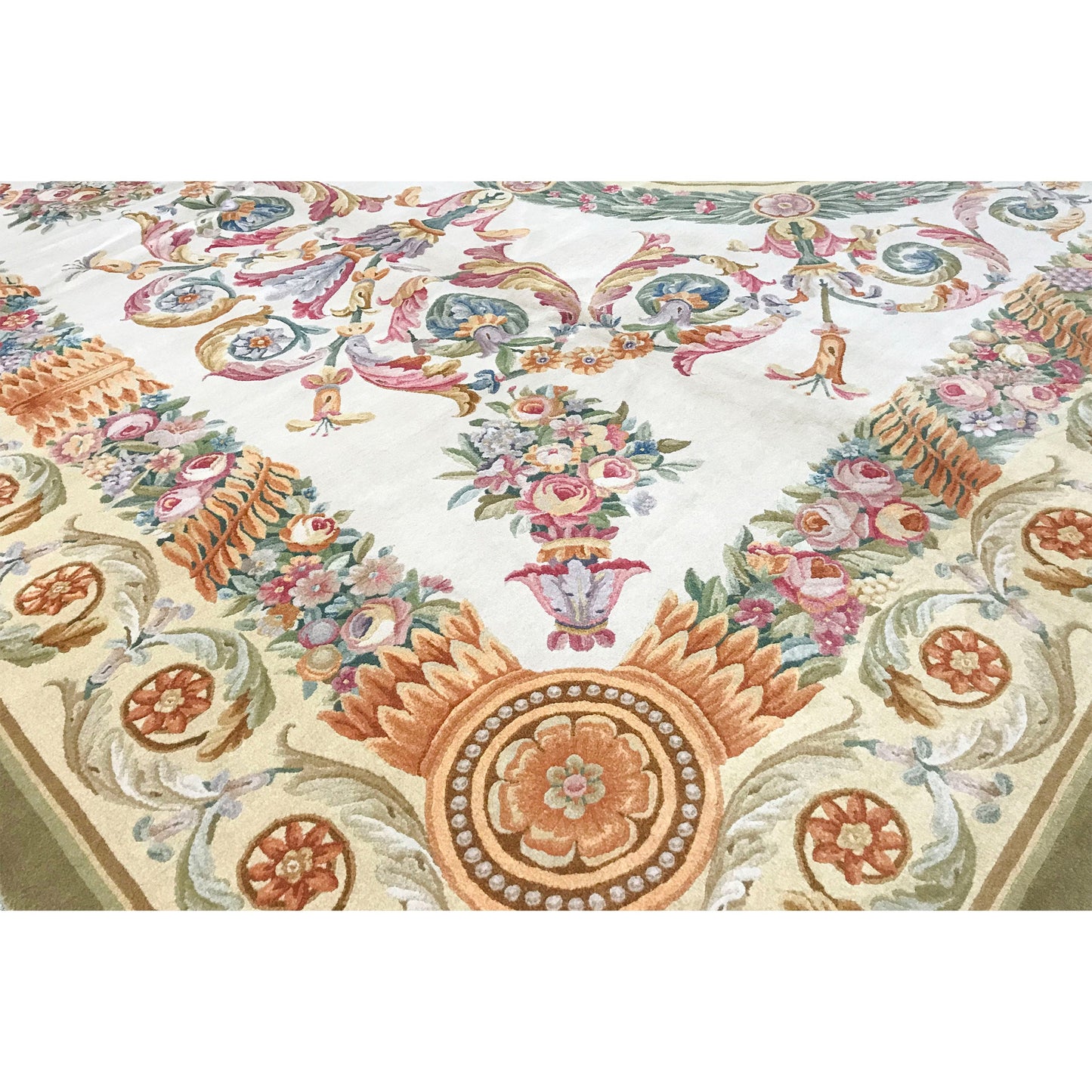RENAISSANCE SAVONNERIE S170A IVORY / LIGHT GREEN 11'1" X 16'