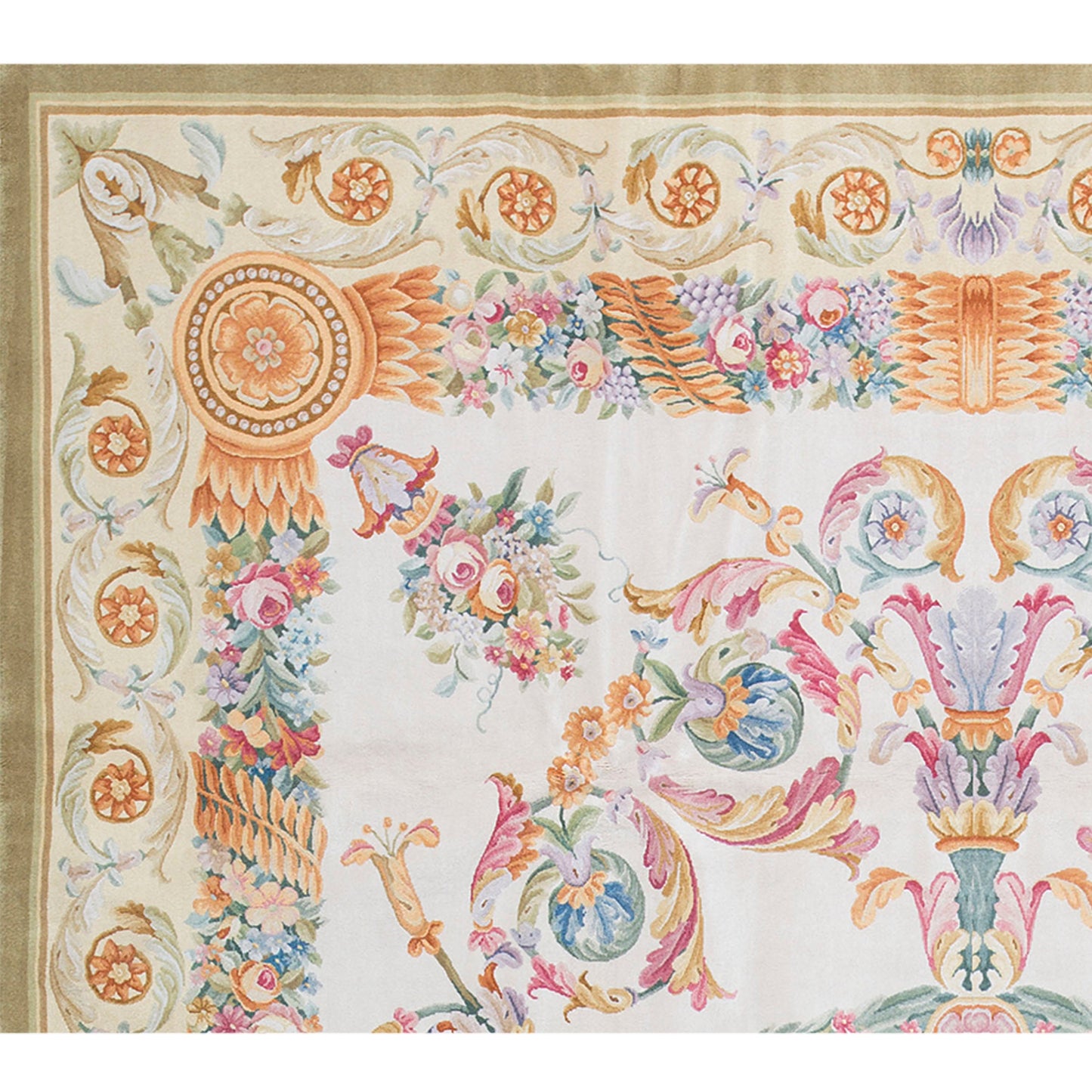 RENAISSANCE SAVONNERIE S170A IVORY / LIGHT GREEN 11'1" X 16'
