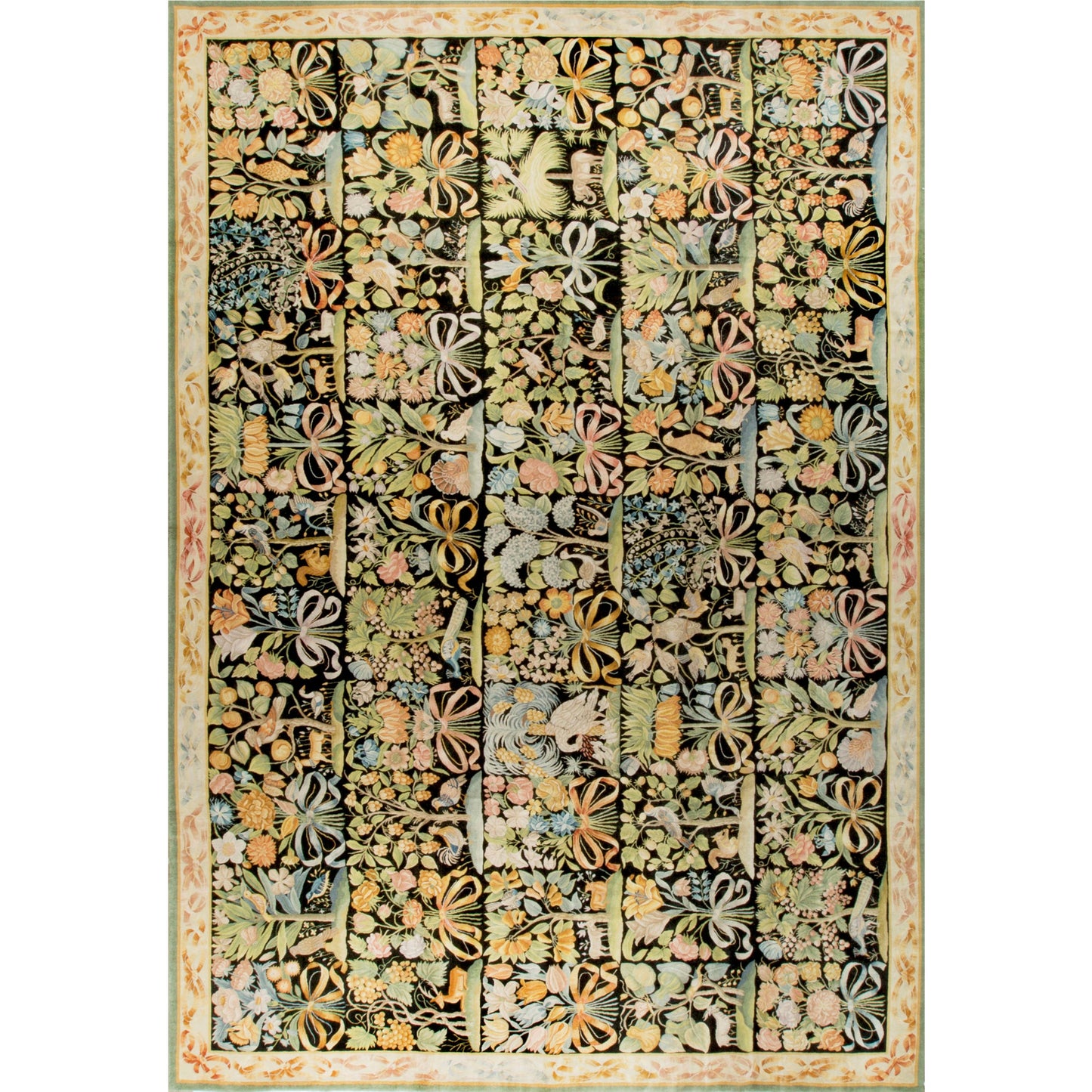 RENAISSANCE SAVONNERIE S-126 MULTI / BLACK 12'4" X 18'5"