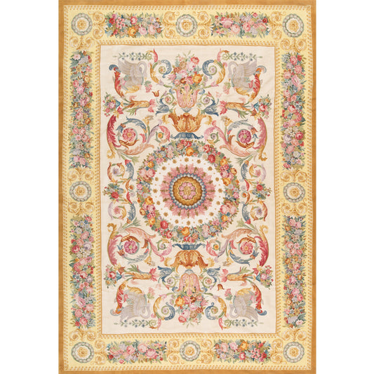 RENAISSANCE SAVONNERIE S-73- IVORY / GOLD 11' X 16'