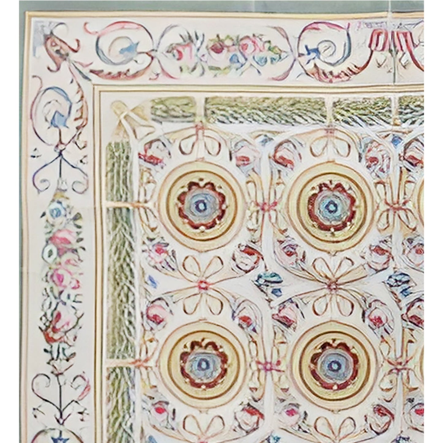 RENAISSANCE SAVONNERIE S-187 IVORY / GREEN 11' X 15'2"