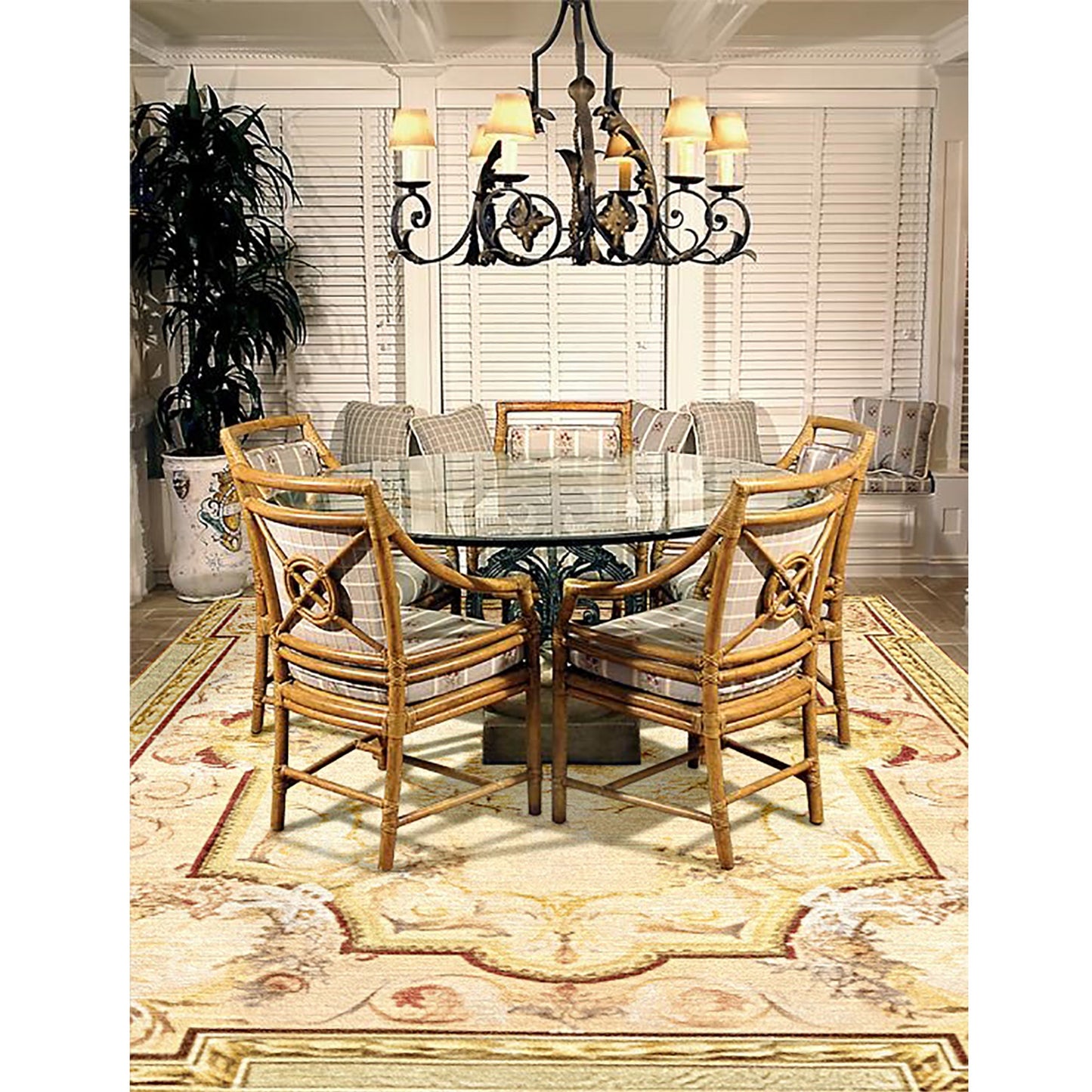 RENAISSANCE SAVONNERIE S-03- BEIGE / IVORY 14' X 22'