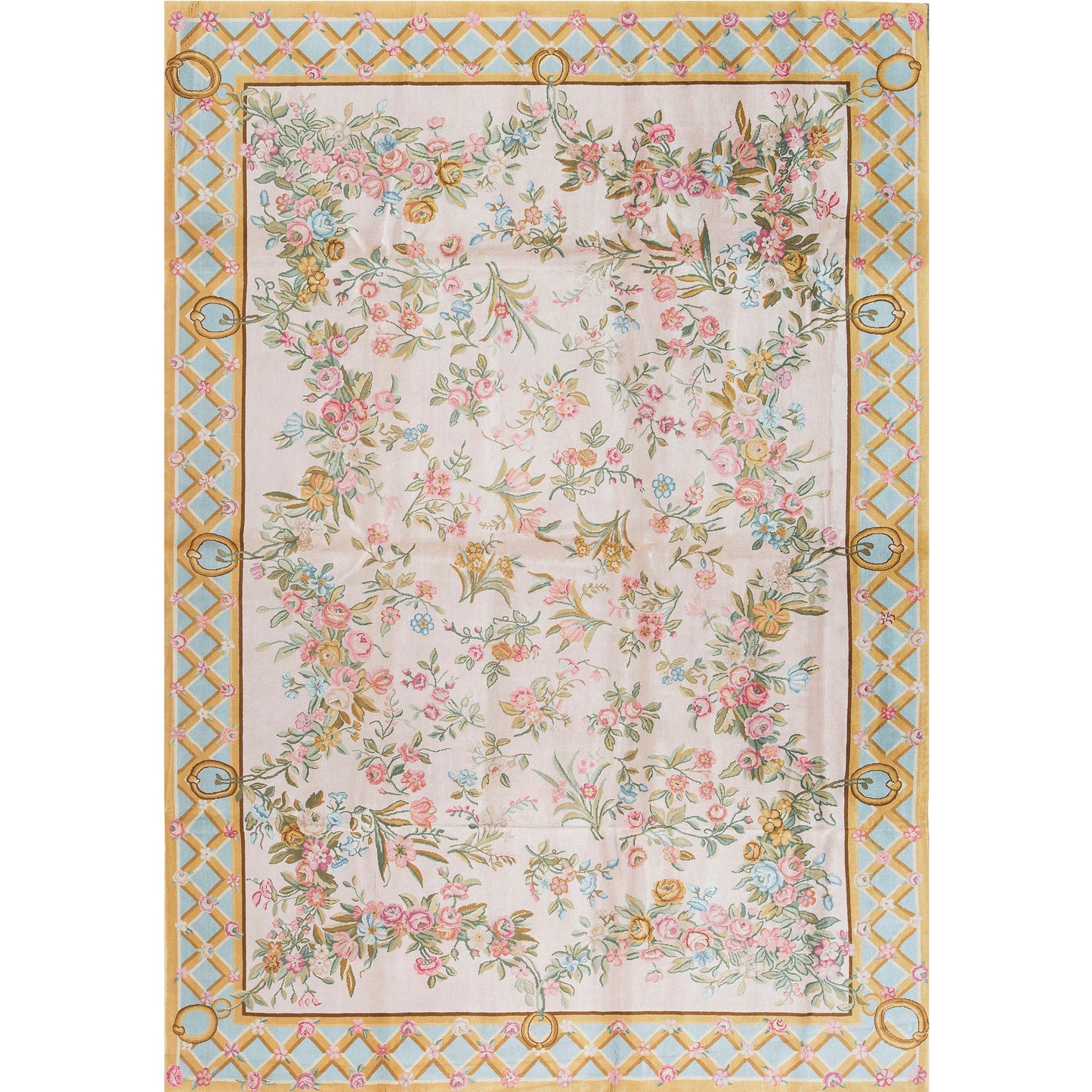 RENAISSANCE SAVONNERIE S42-- BEIGE / BLUE 10'11" X 16'