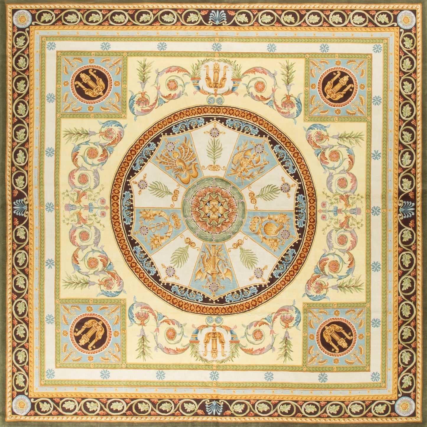 RENAISSANCE SAVONNERIE S-82- GREEN 12'8" X 12'8"