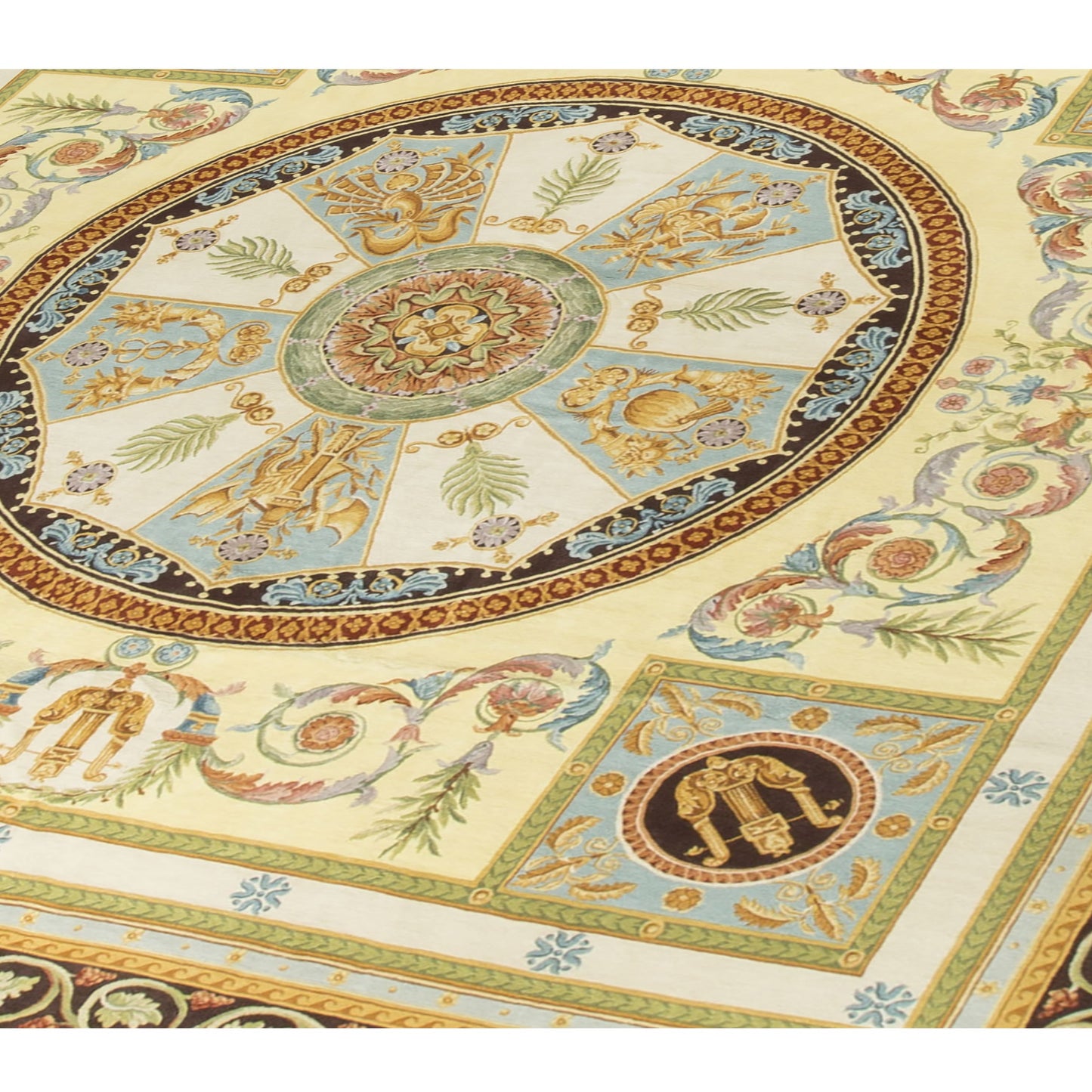 RENAISSANCE SAVONNERIE S-82- GREEN 12'8" X 12'8"