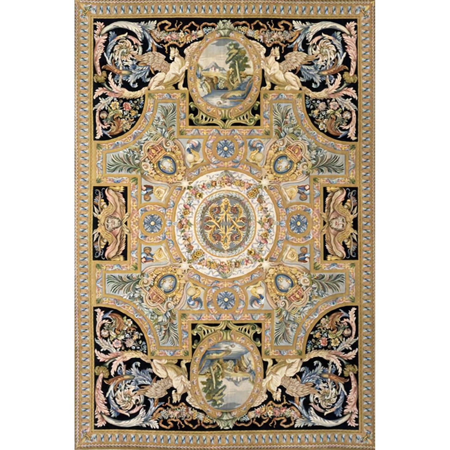 RENAISSANCE SAVONNERIE S-179 BROWN / IVORY 15'5" X 23'5"