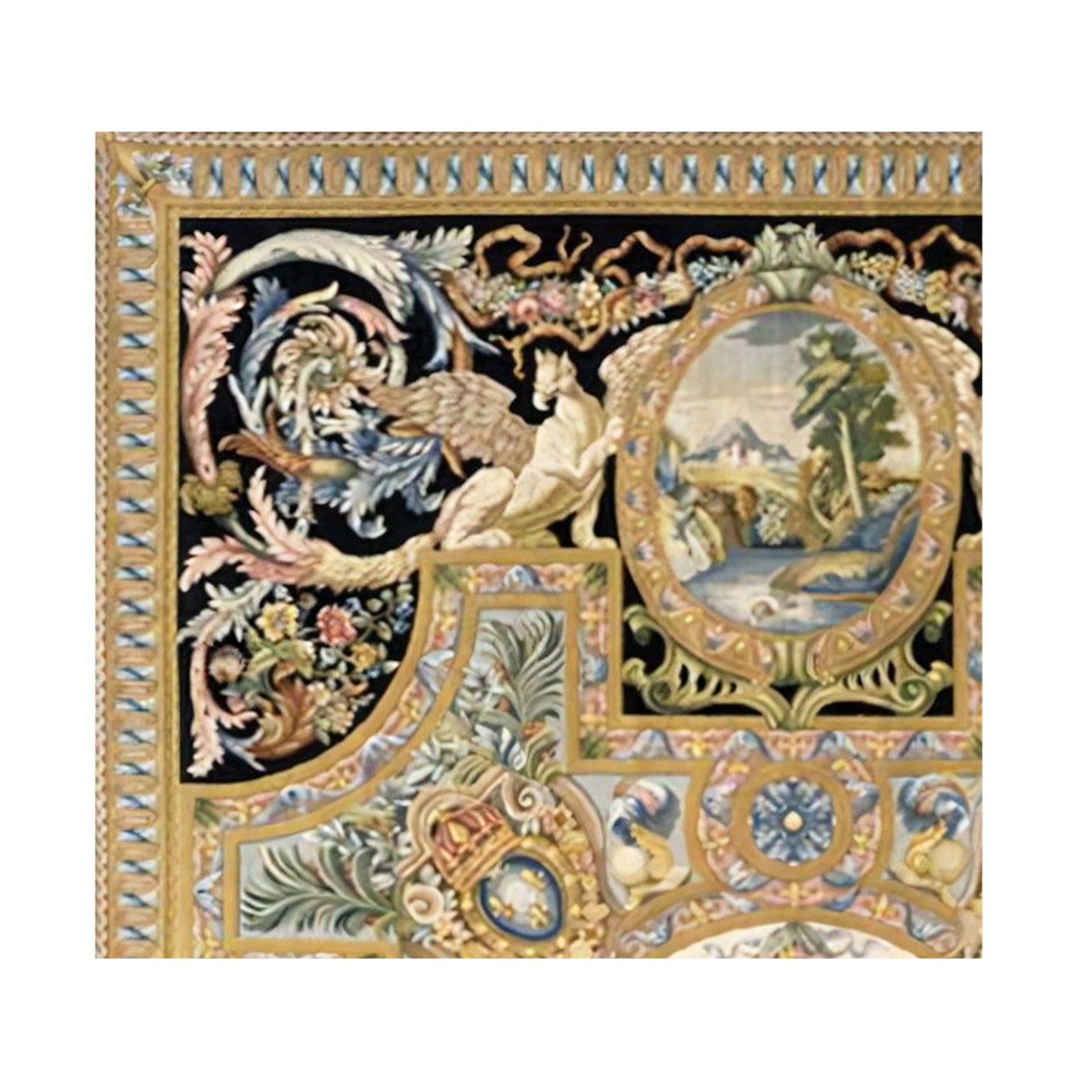 RENAISSANCE SAVONNERIE S-179 BROWN / IVORY 15'5" X 23'5"