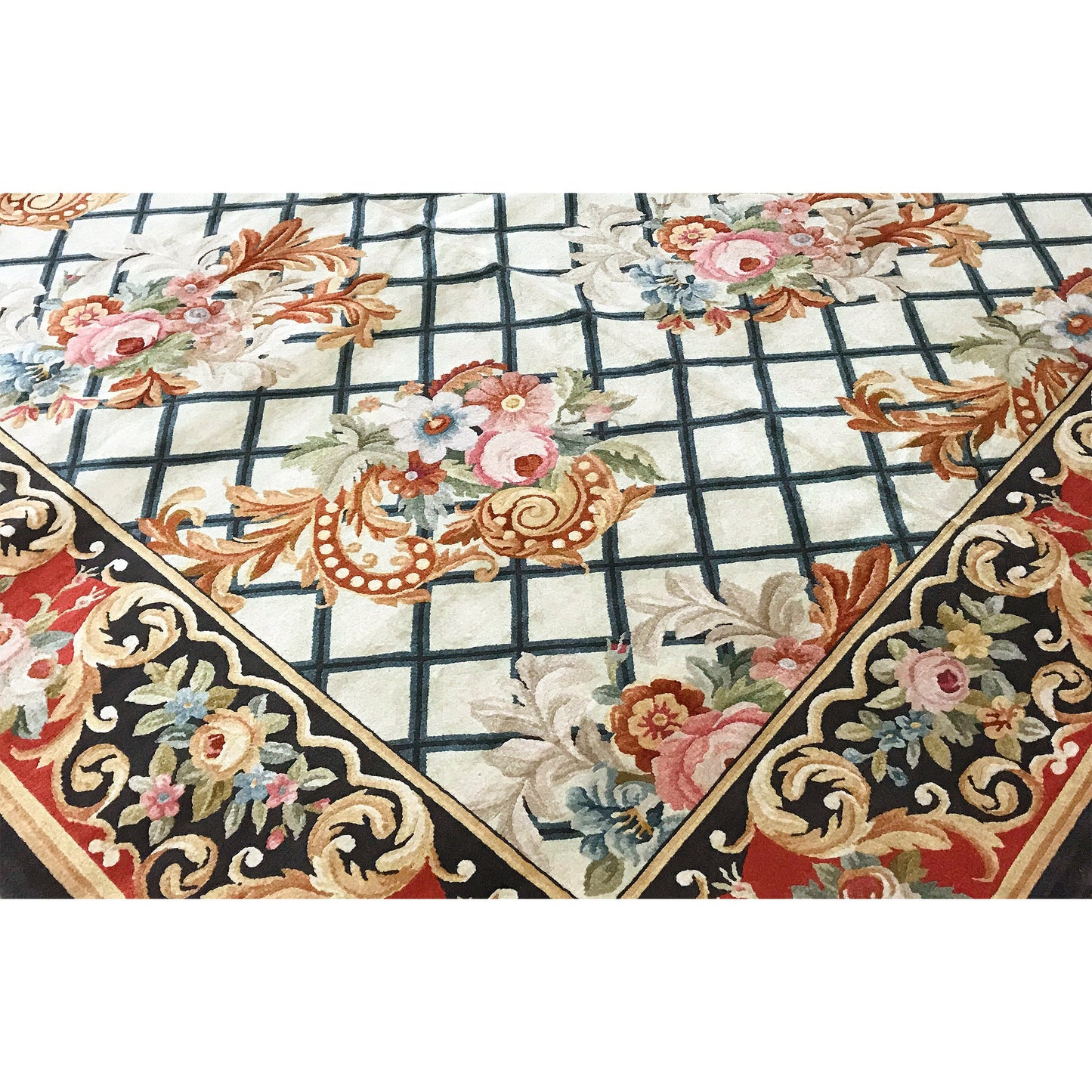 RENAISSANCE SAVONNERIE S-142 IVORY / NAVY 11' X 16'