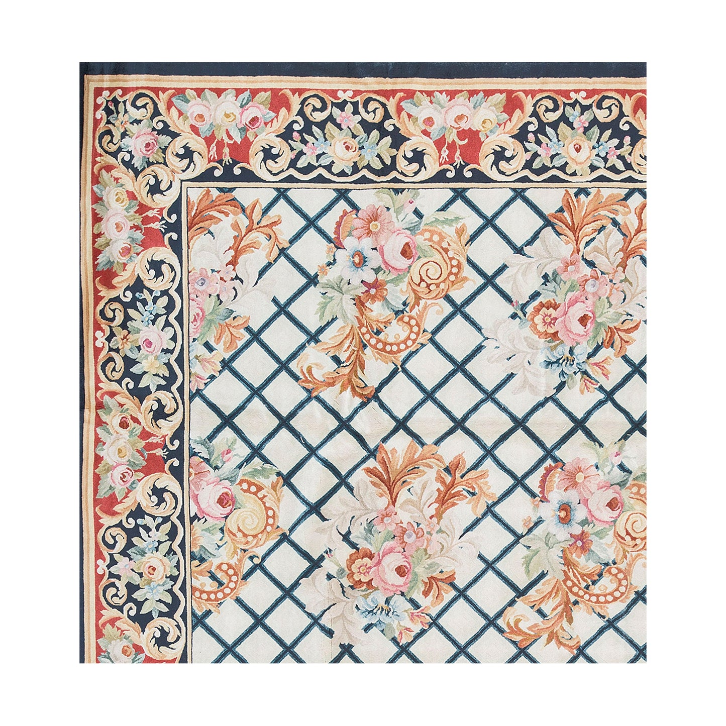 RENAISSANCE SAVONNERIE S-142 IVORY / NAVY 11' X 16'