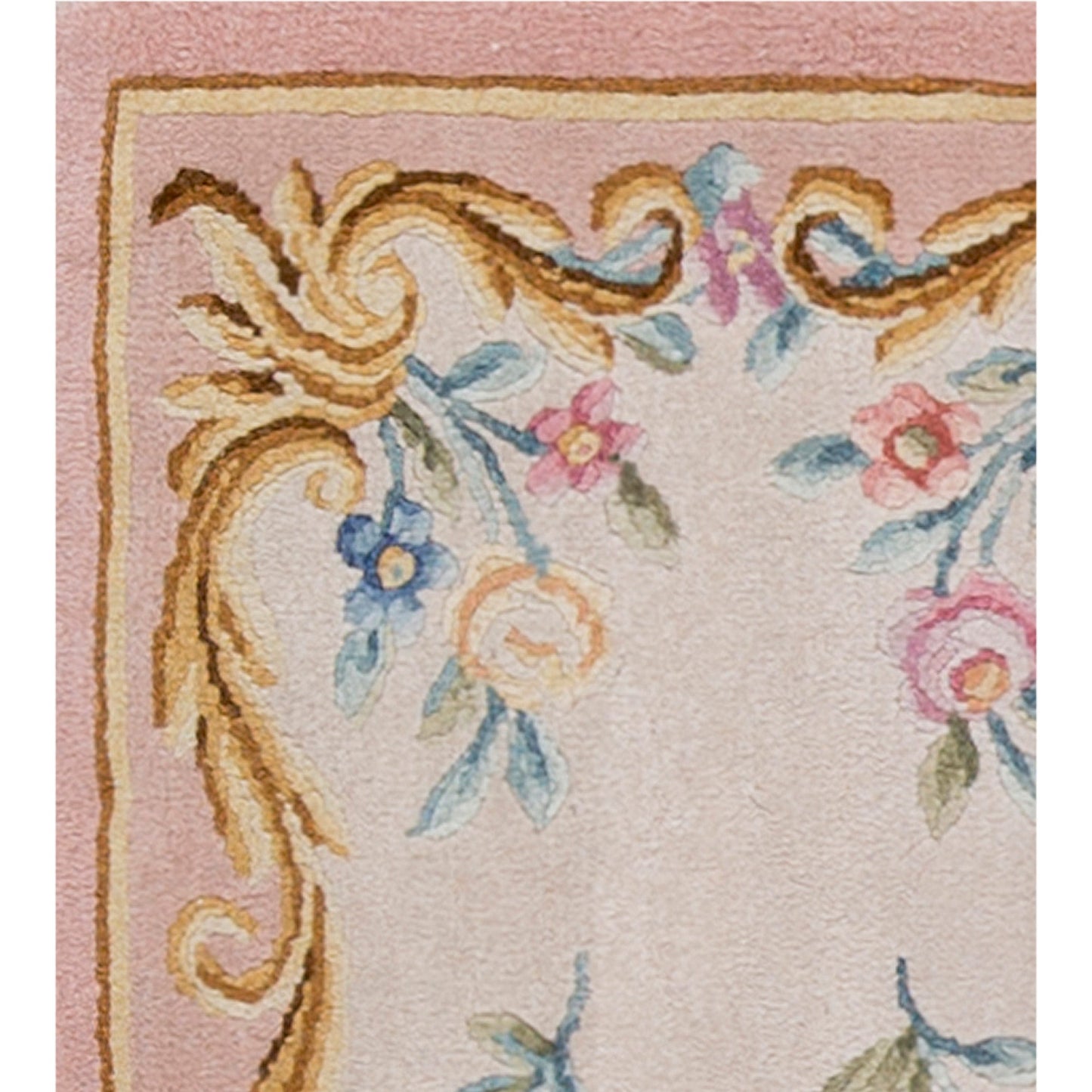RENAISSANCE SAVONNERIE S95-- IVORY / PINK 2'4" X 4'9"