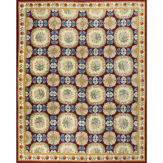 RENAISSANCE SAVONNERIE SS60- RED / IVORY 12'3" X 15'