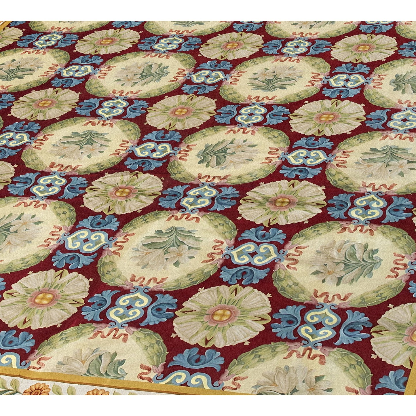 RENAISSANCE SAVONNERIE SS60- RED / IVORY 12'3" X 15'
