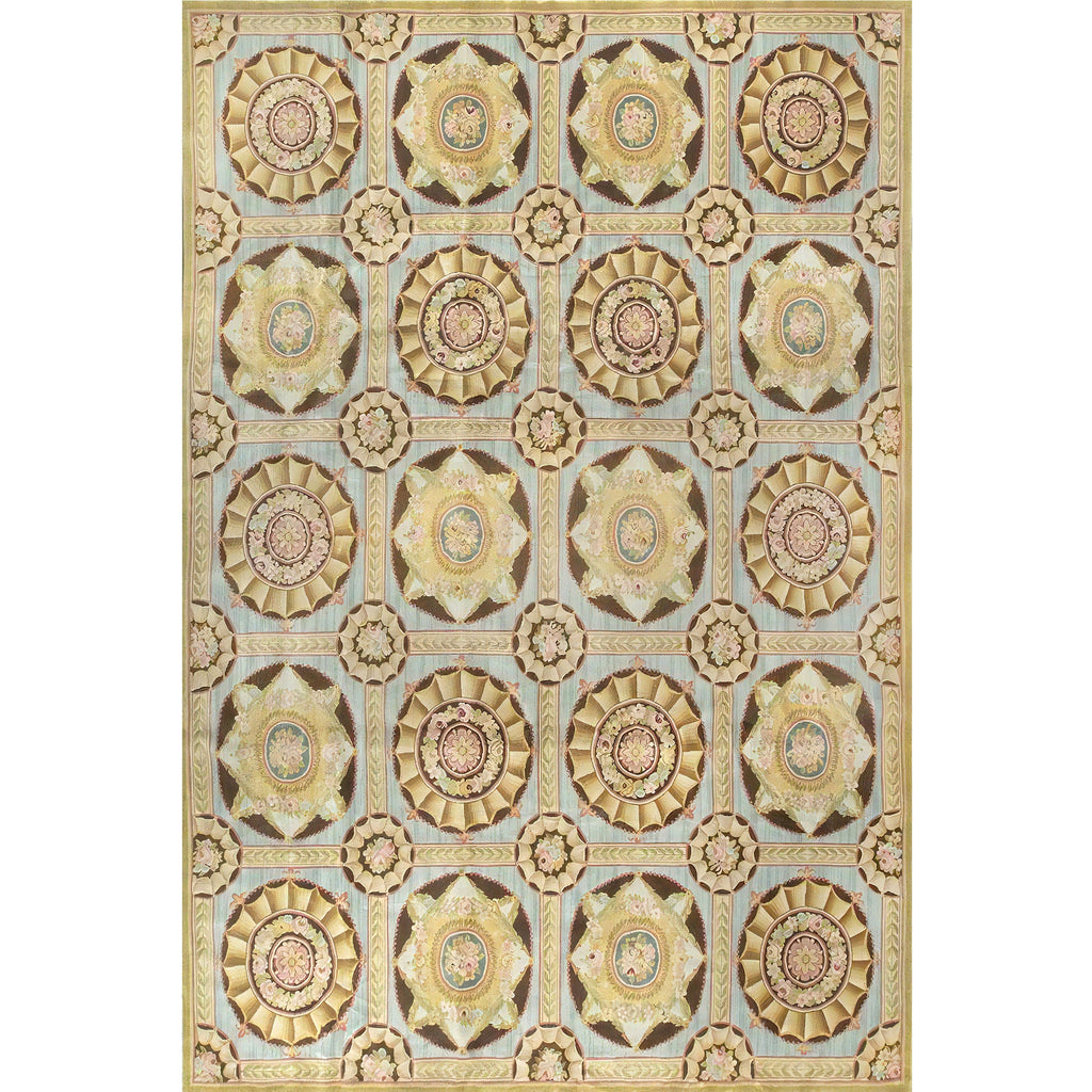 RENAISSANCE SAVONNERIE S-02- YELLOW / BLUE 12'4" X 17'3"