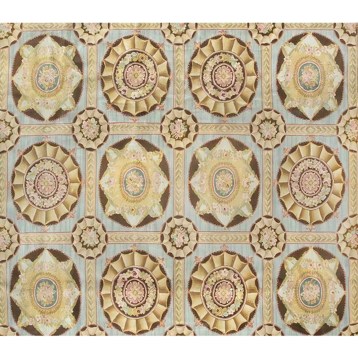 RENAISSANCE SAVONNERIE S-02- YELLOW / BLUE 12'4" X 17'3"