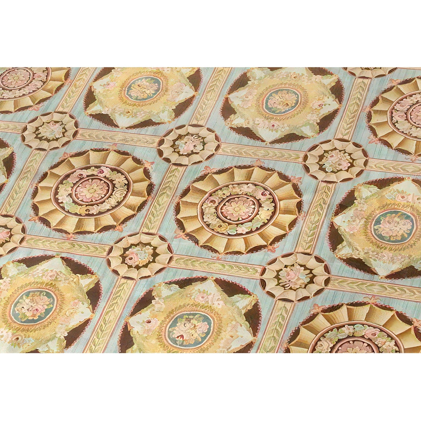 RENAISSANCE SAVONNERIE S-02- YELLOW / BLUE 12'4" X 17'3"