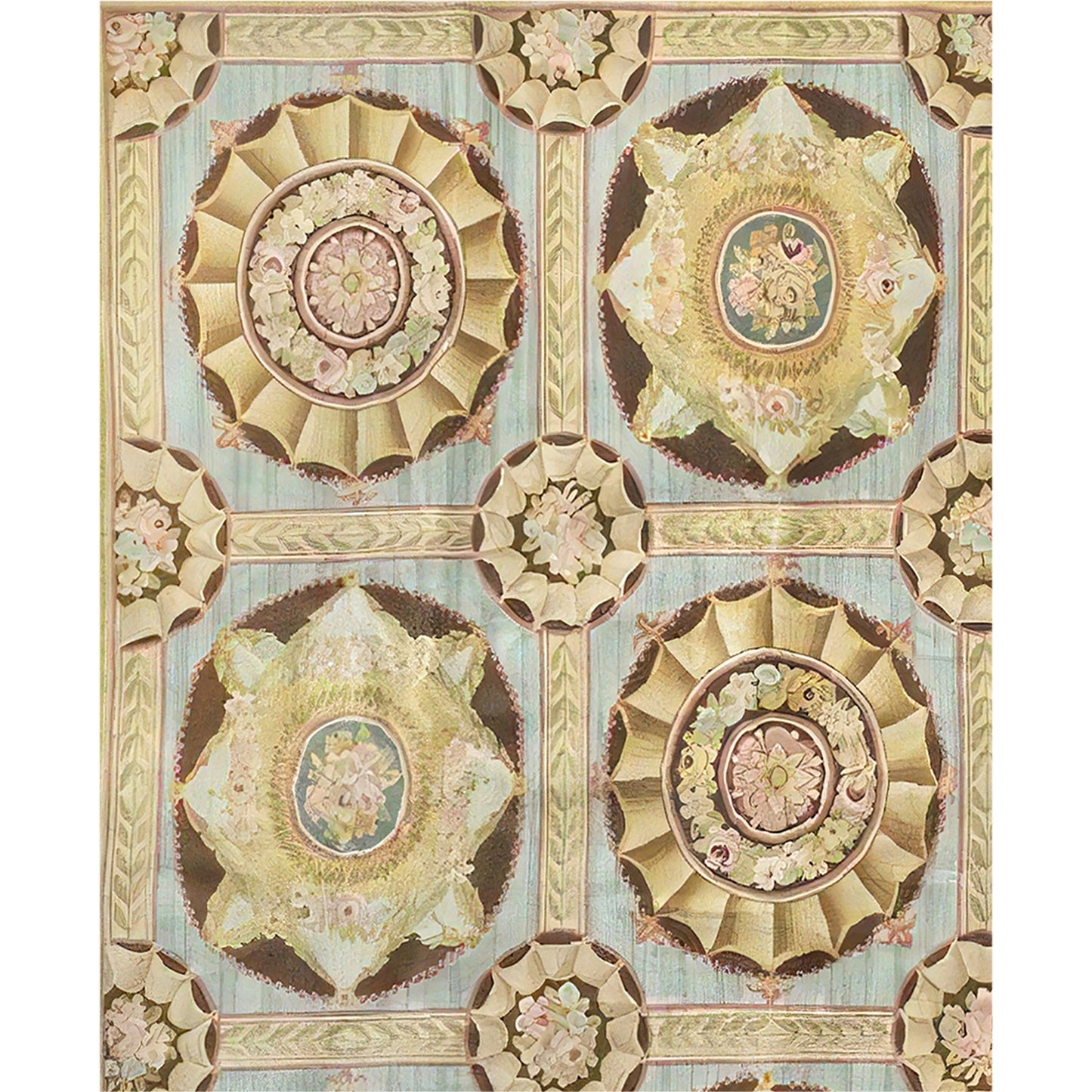 RENAISSANCE SAVONNERIE S-02- YELLOW / BLUE 12'4" X 17'3"