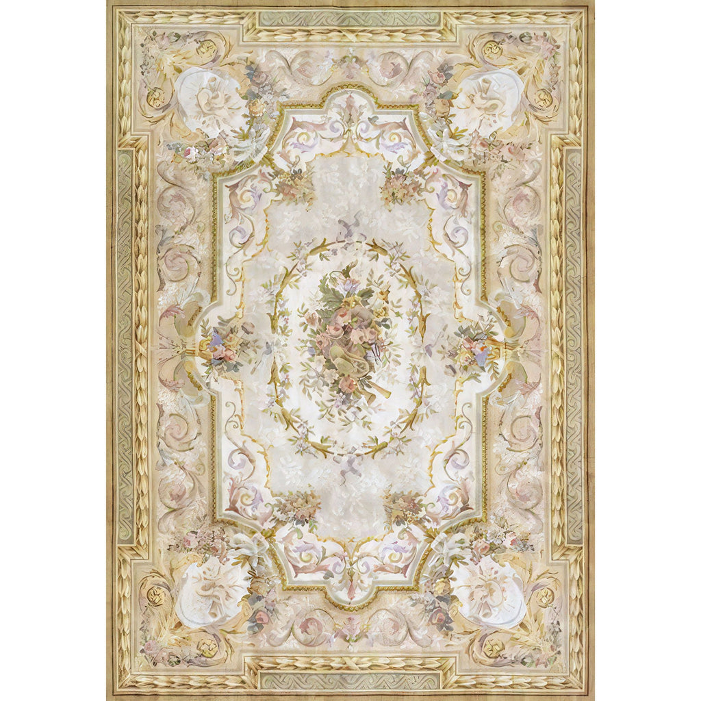 RENAISSANCE SAVONNERIE S-03I IVORY / LIGHT GREEN 11'6" X 16'6"