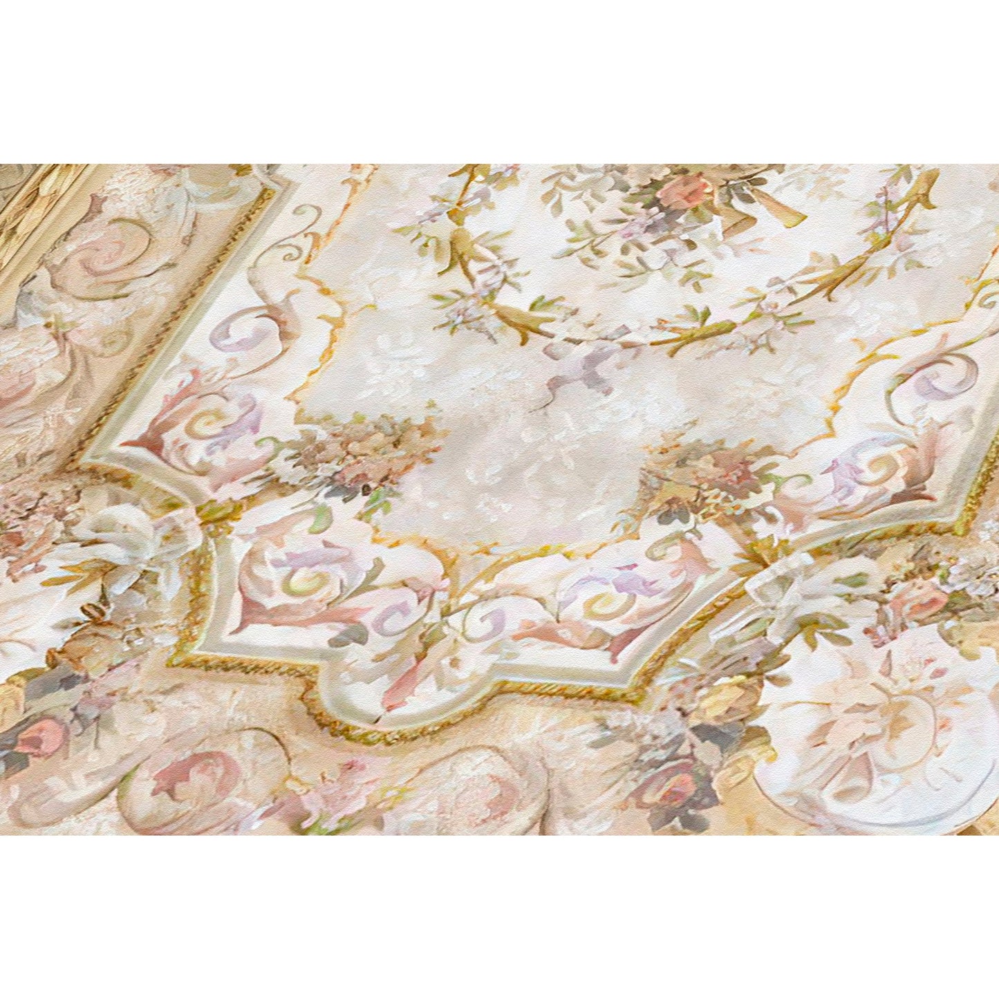 RENAISSANCE SAVONNERIE S-03I IVORY / LIGHT GREEN 11'6" X 16'6"
