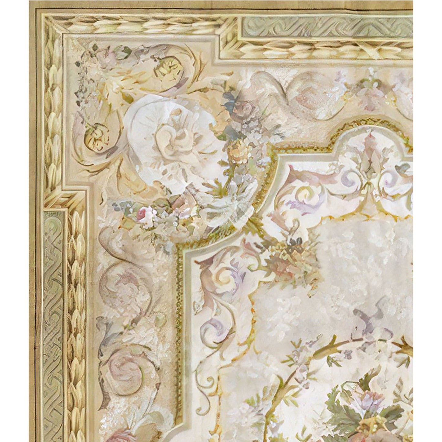 RENAISSANCE SAVONNERIE S-03I IVORY / LIGHT GREEN 11'6" X 16'6"