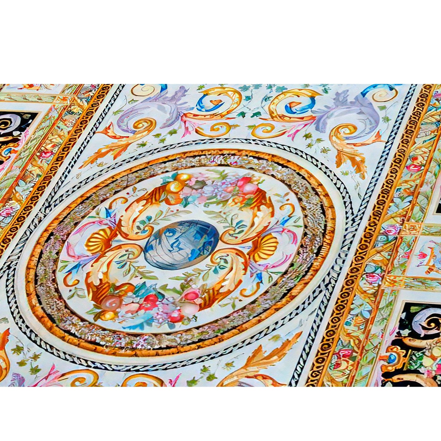 RENAISSANCE SAVONNERIE S196B IVORY / BLACK 14' X 22'1"
