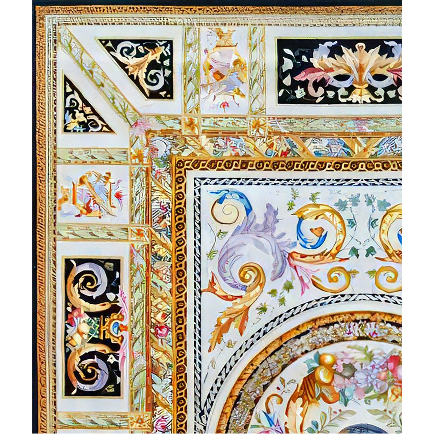 RENAISSANCE SAVONNERIE S196B IVORY / BLACK 14' X 22'1"