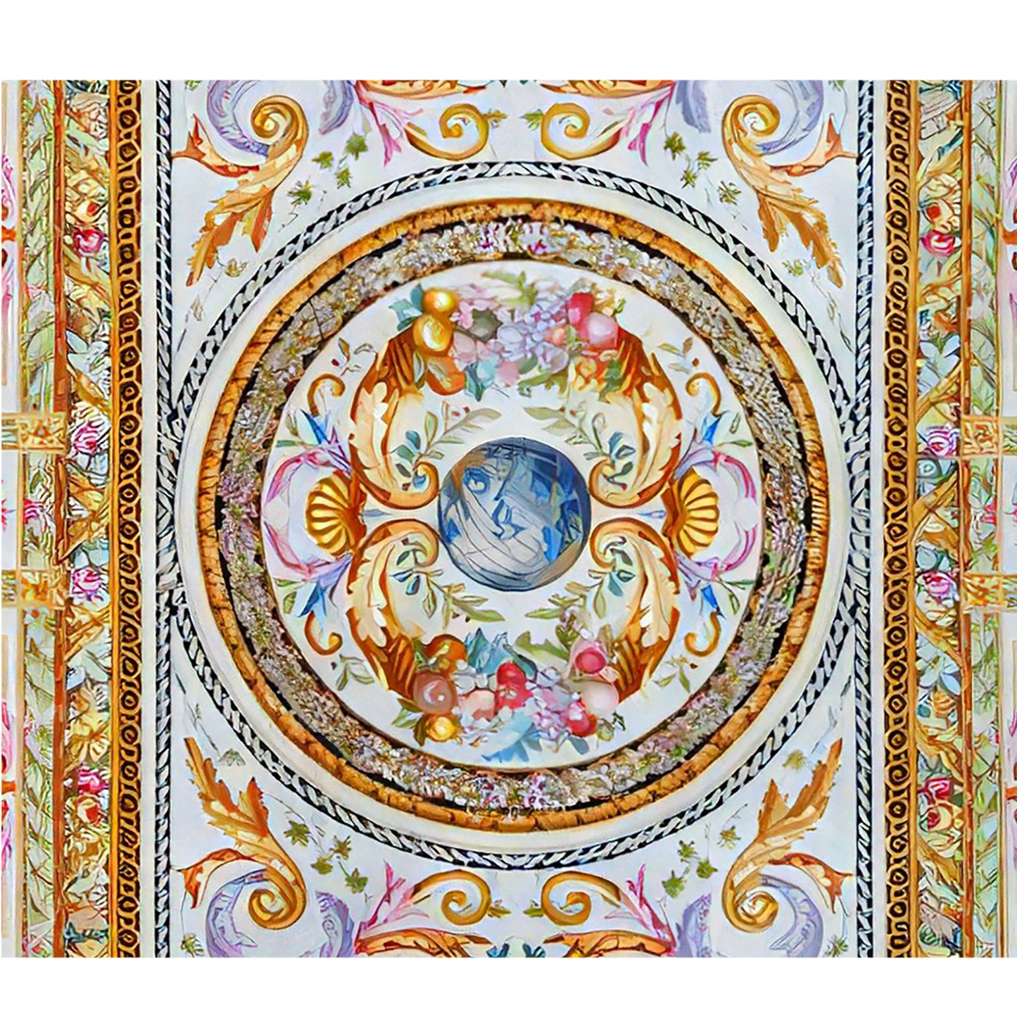 RENAISSANCE SAVONNERIE S196B IVORY / BLACK 14' X 22'1"