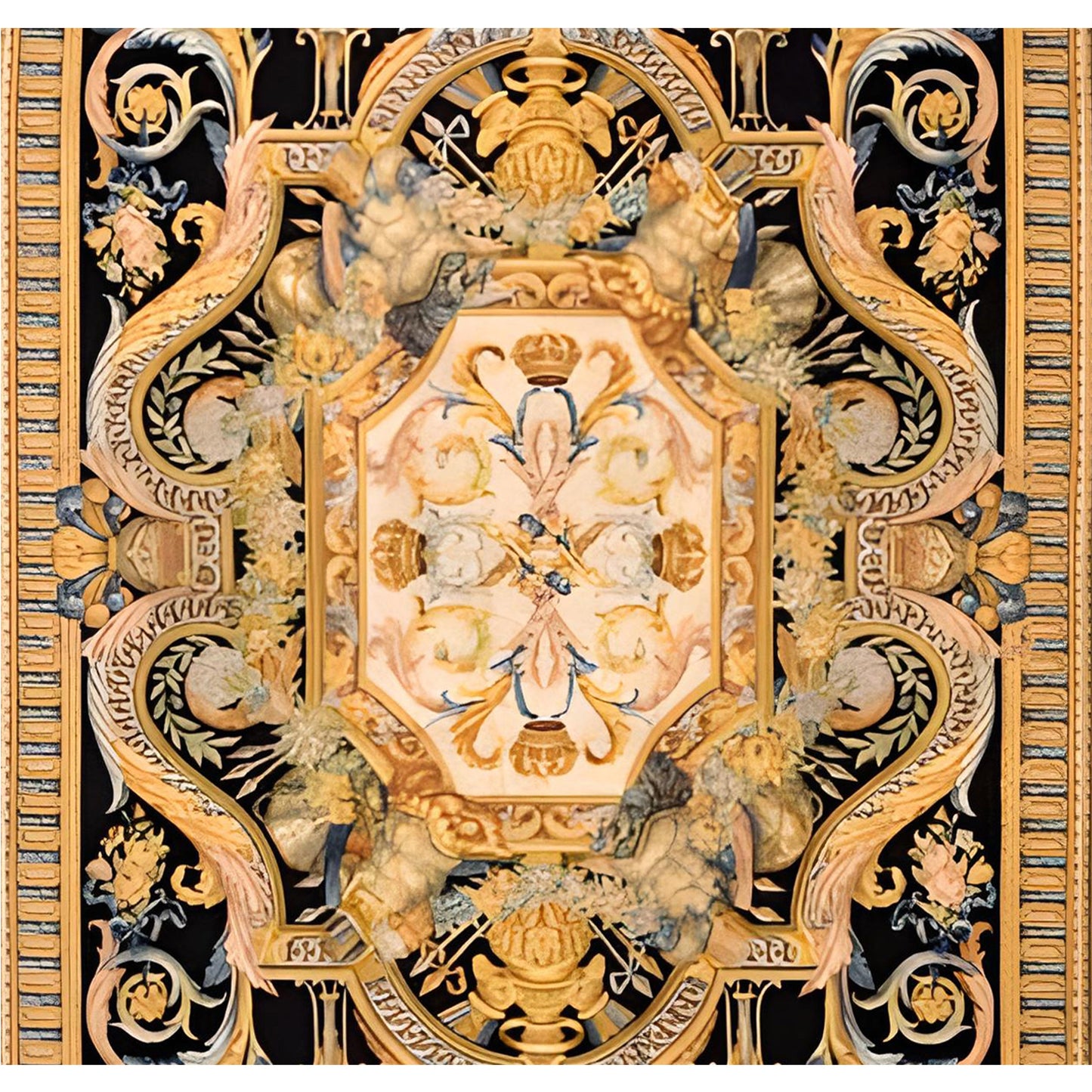 RENAISSANCE SAVONNERIE S191B BLACK / GOLD 14' X 20'1"
