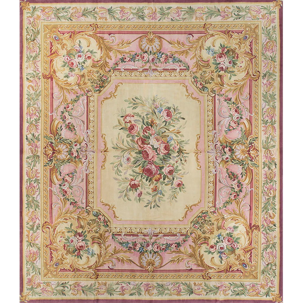 RENAISSANCE SAVONNERIE S-210 BEIGE / PLUM 15' X 17'1"