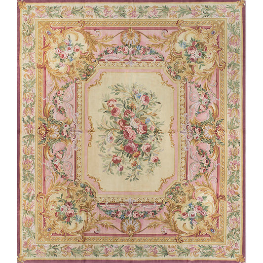 RENAISSANCE SAVONNERIE S-210 BEIGE / PLUM 15' X 17'1"