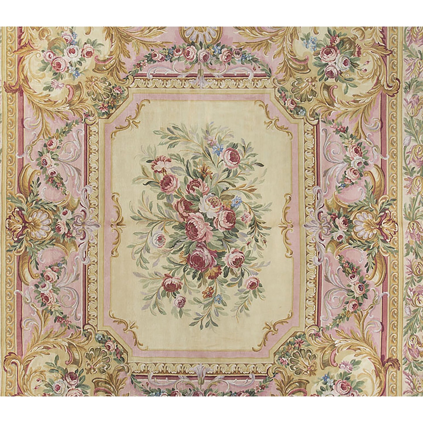 RENAISSANCE SAVONNERIE S-210 BEIGE / PLUM 15' X 17'1"