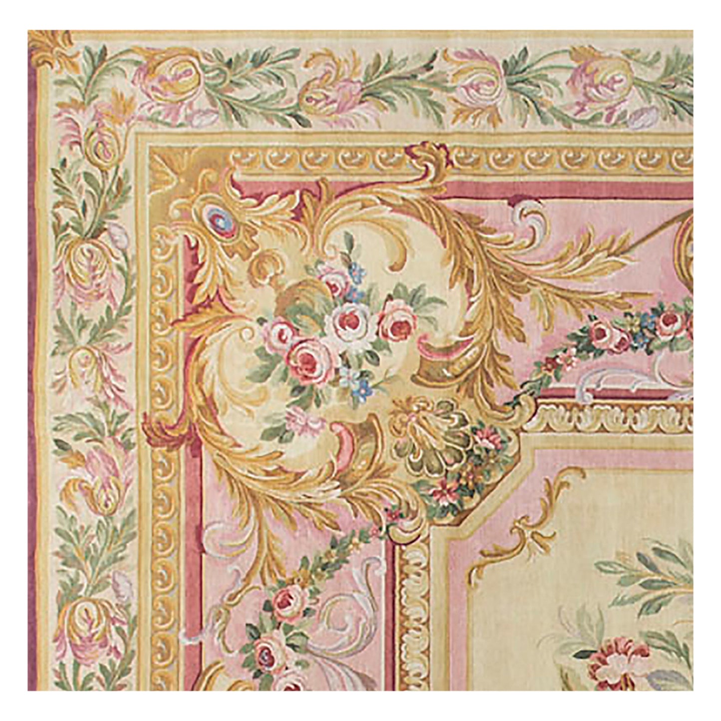 RENAISSANCE SAVONNERIE S-210 BEIGE / PLUM 15' X 17'1"