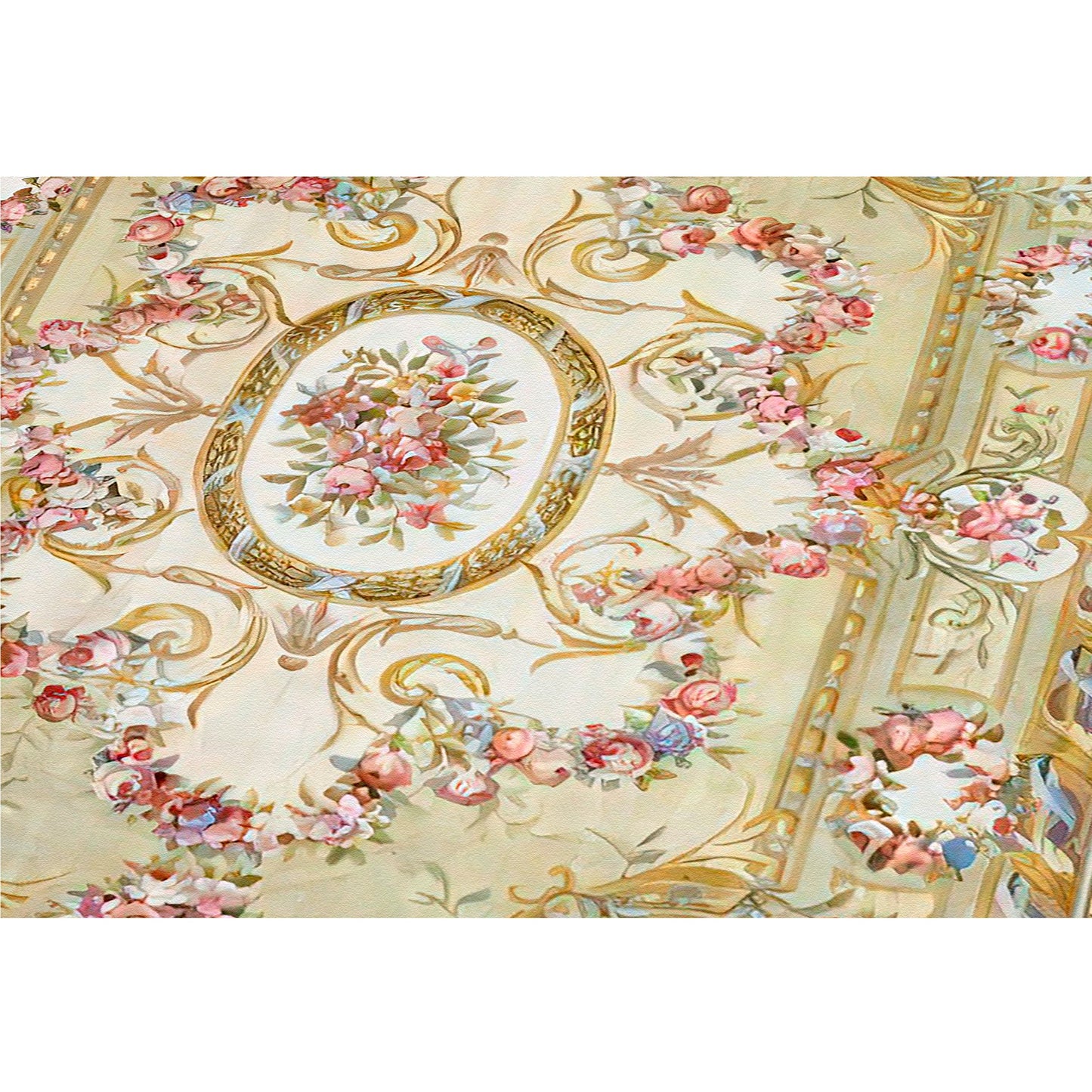 RENAISSANCE SAVONNERIE S-154 IVORY / GREEN 12'1" X 18'1"