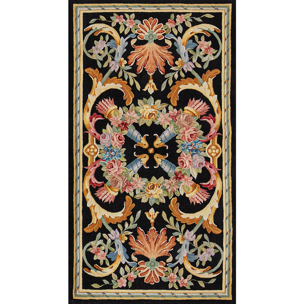 RENAISSANCE SAVONNERIE S271B BLACK, MULTI 2'8" X 5'1"