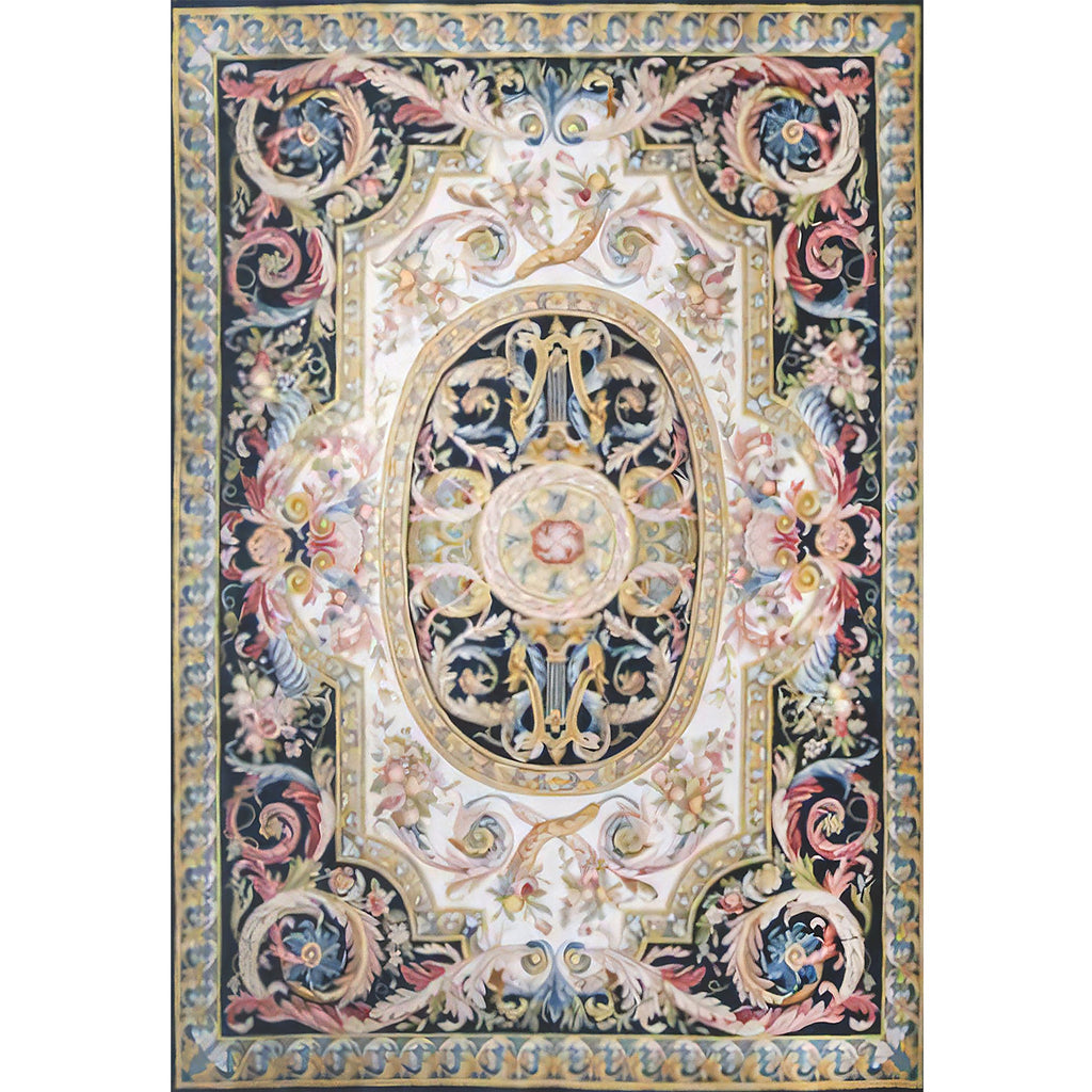 RENAISSANCE SAVONNERIE S-25N IVORY / NAVY 11' X 16'1"