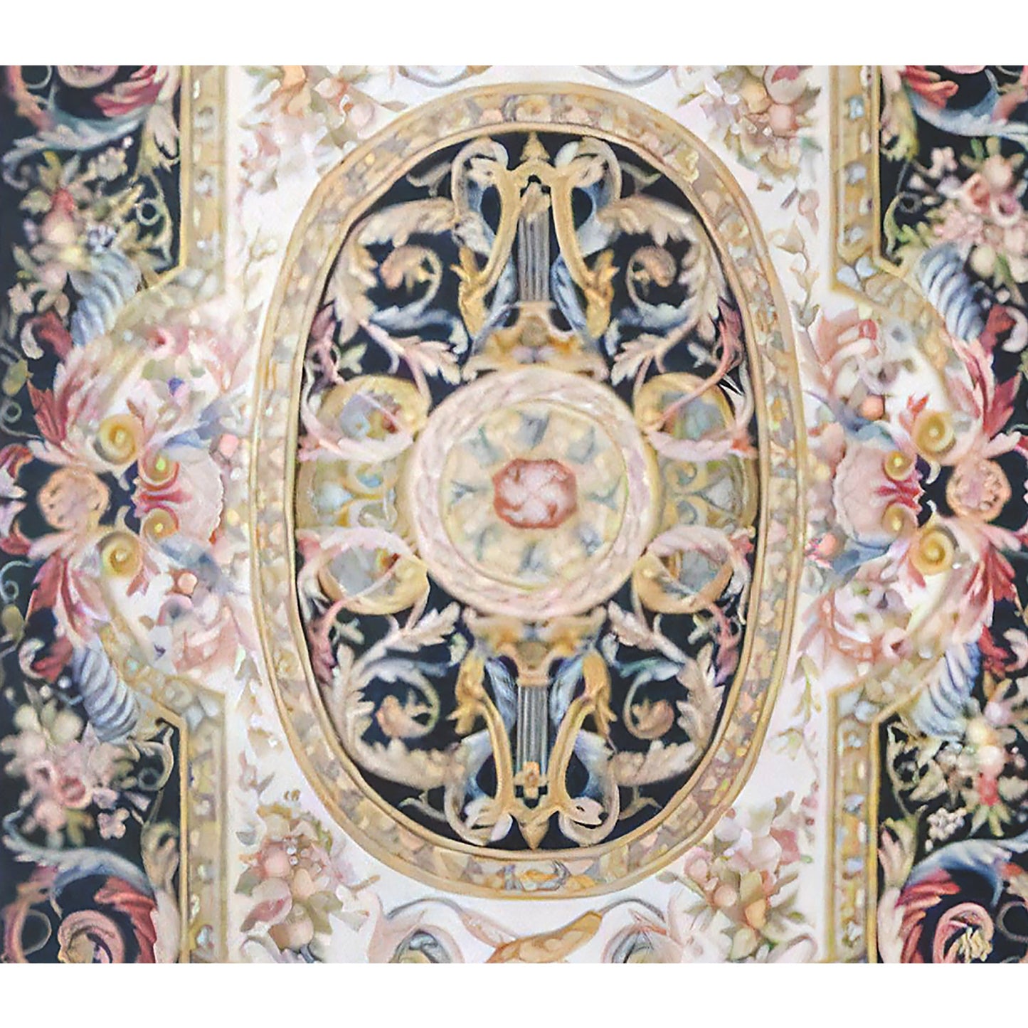 RENAISSANCE SAVONNERIE S-25N IVORY / NAVY 11' X 16'1"