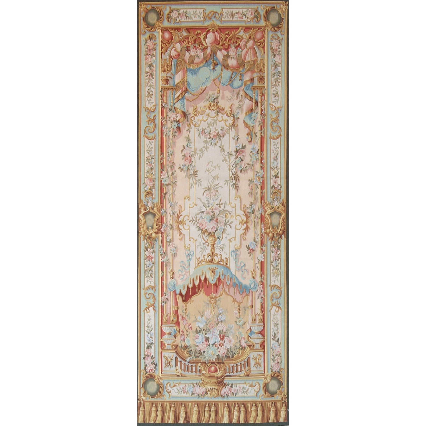 RENAISSANCE TAPESTRY 22 2358 BEIGE / GREEN 3'4" X 7'11"