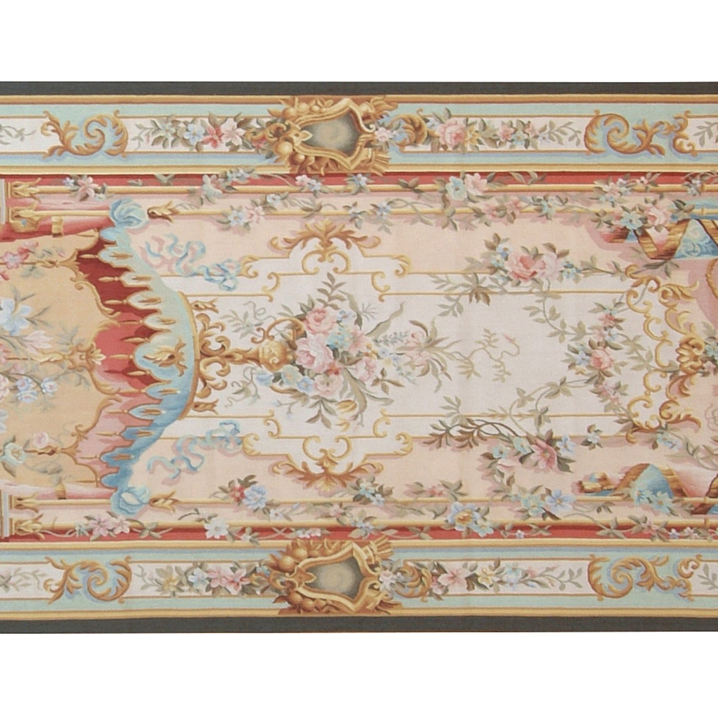 RENAISSANCE TAPESTRY 22 2358 BEIGE / GREEN 3'4" X 7'11"