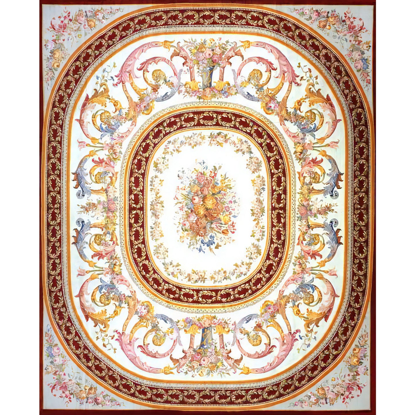 RENAISSANCE SAVONNERIE S121R RED / IVORY 18' X 22'