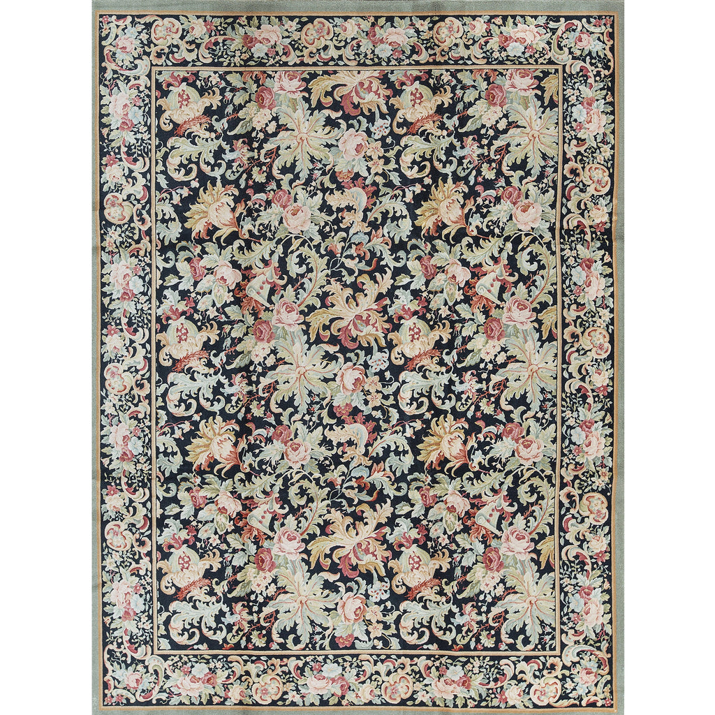 RENAISSANCE SAVONNERIE S175B BLACK, MULTI 9' X 12'1"
